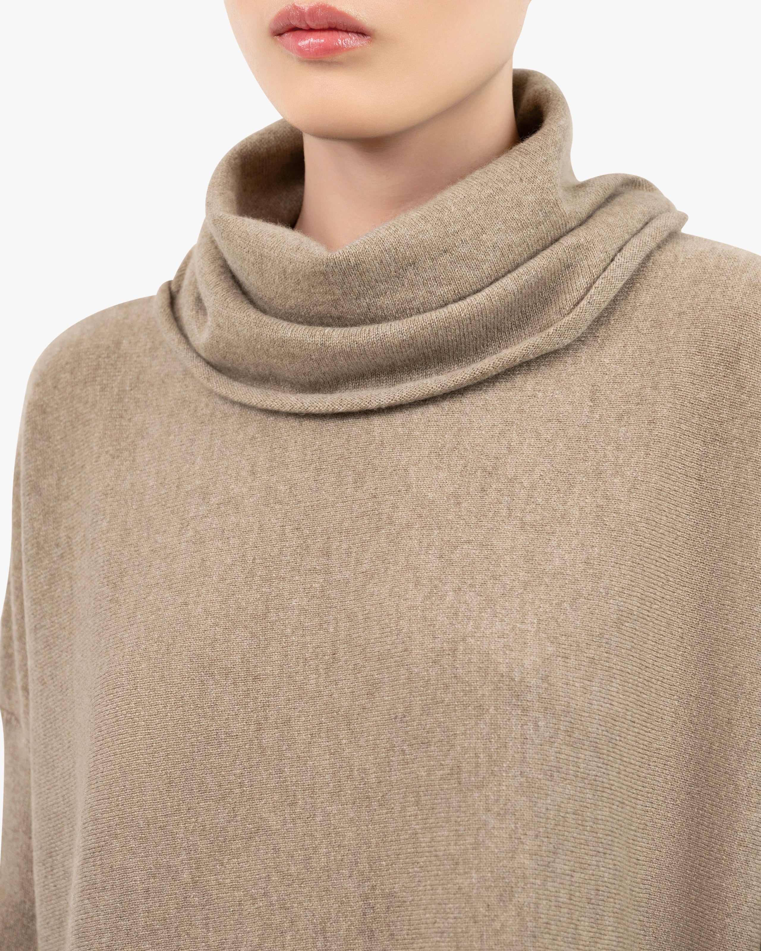 Palazzo Maxi Cowl Neck - Taupe Cashmere
