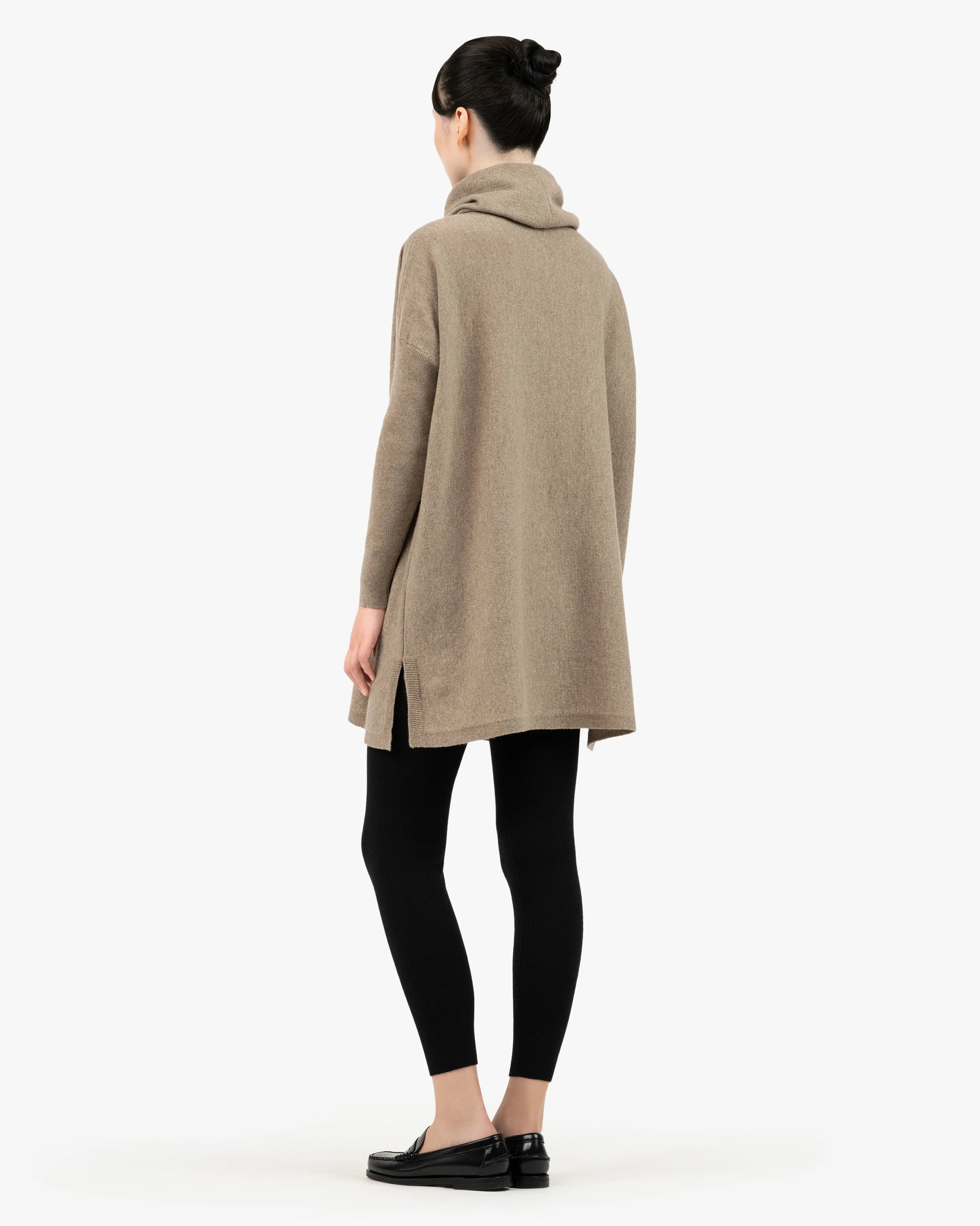 Palazzo Maxi Cowl Neck - Taupe Cashmere