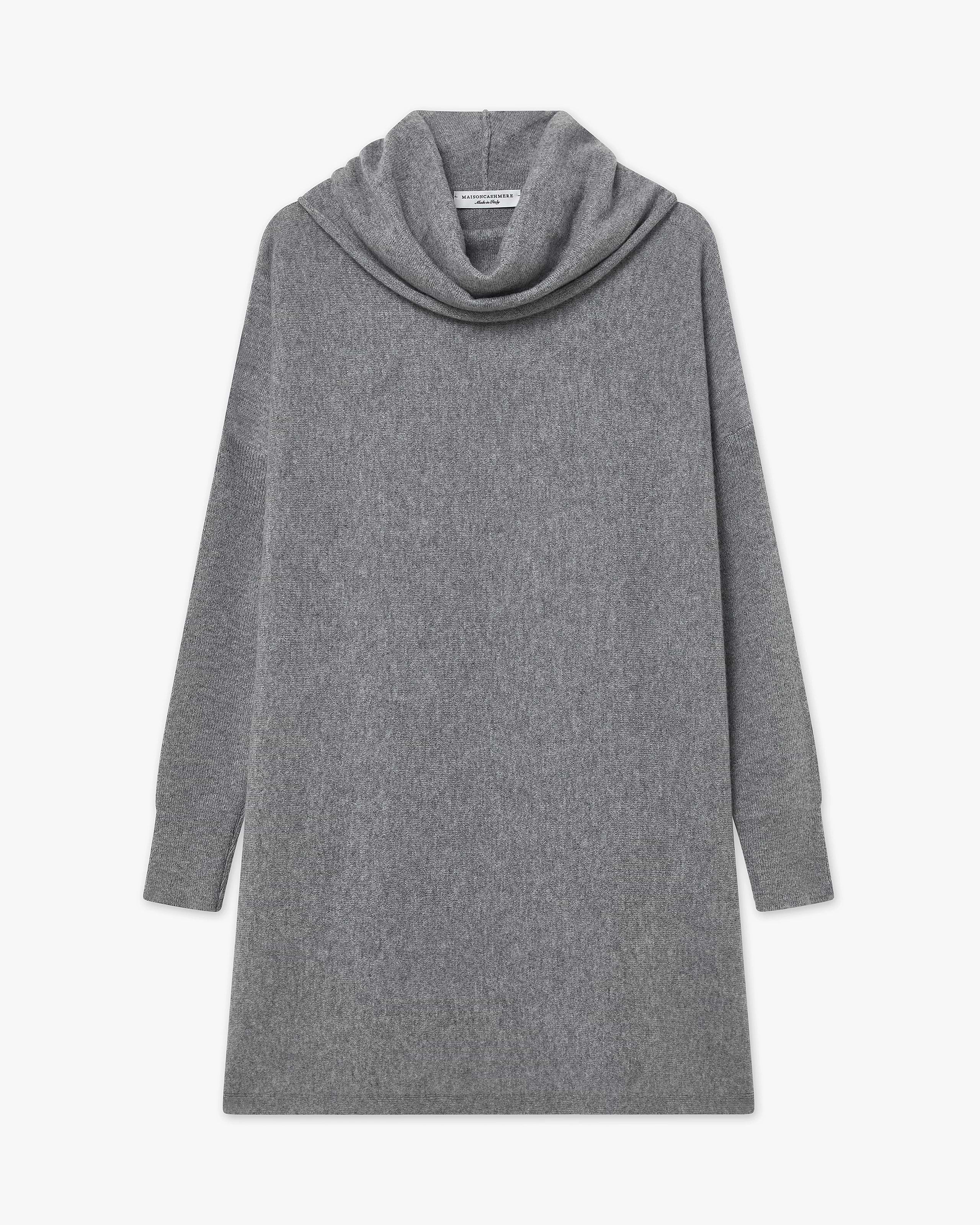 Palazzo Maxi Cowl Neck - Medium Grey Cashmere