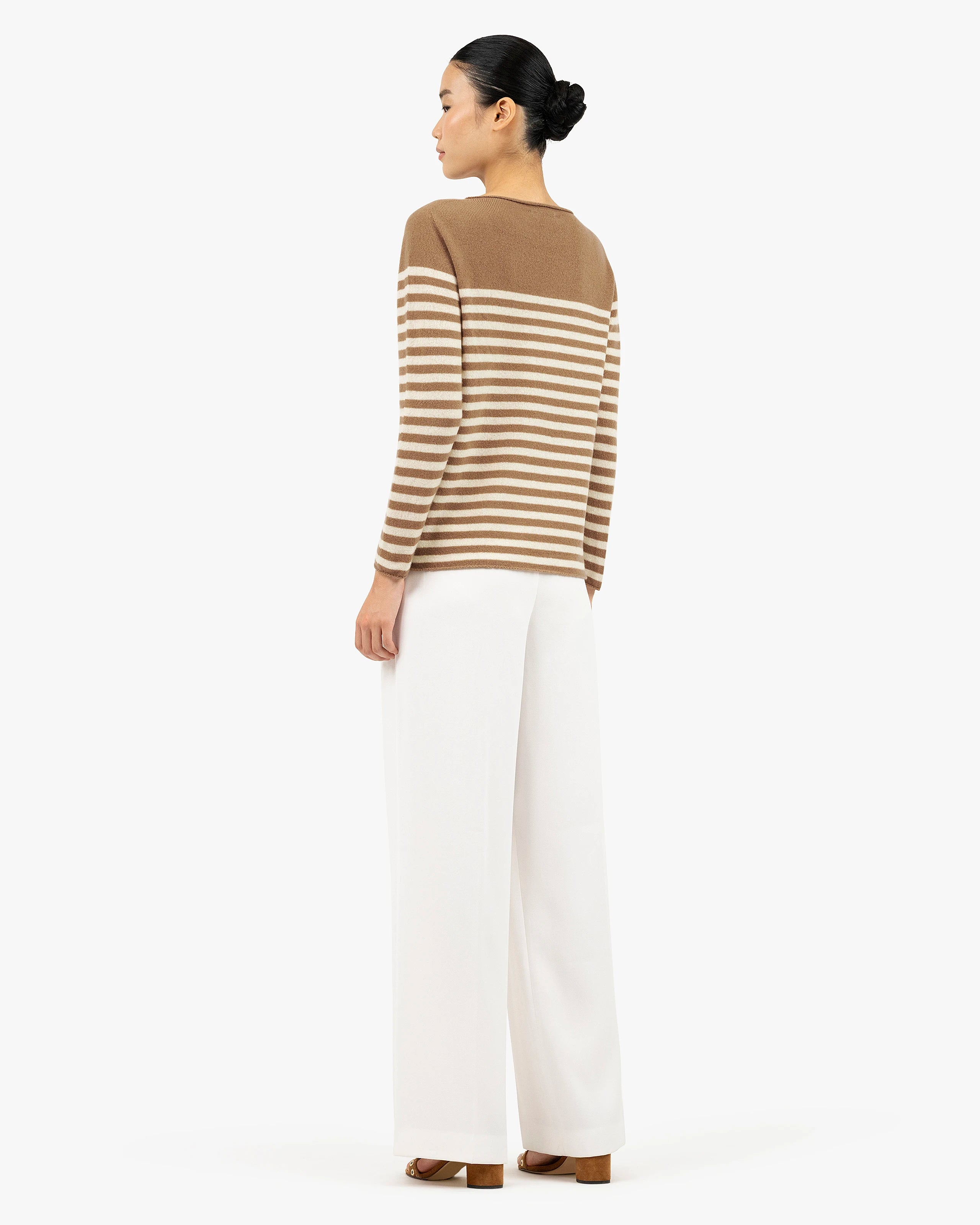 Piuma Boat Neck Sweater - Camel Cashmere