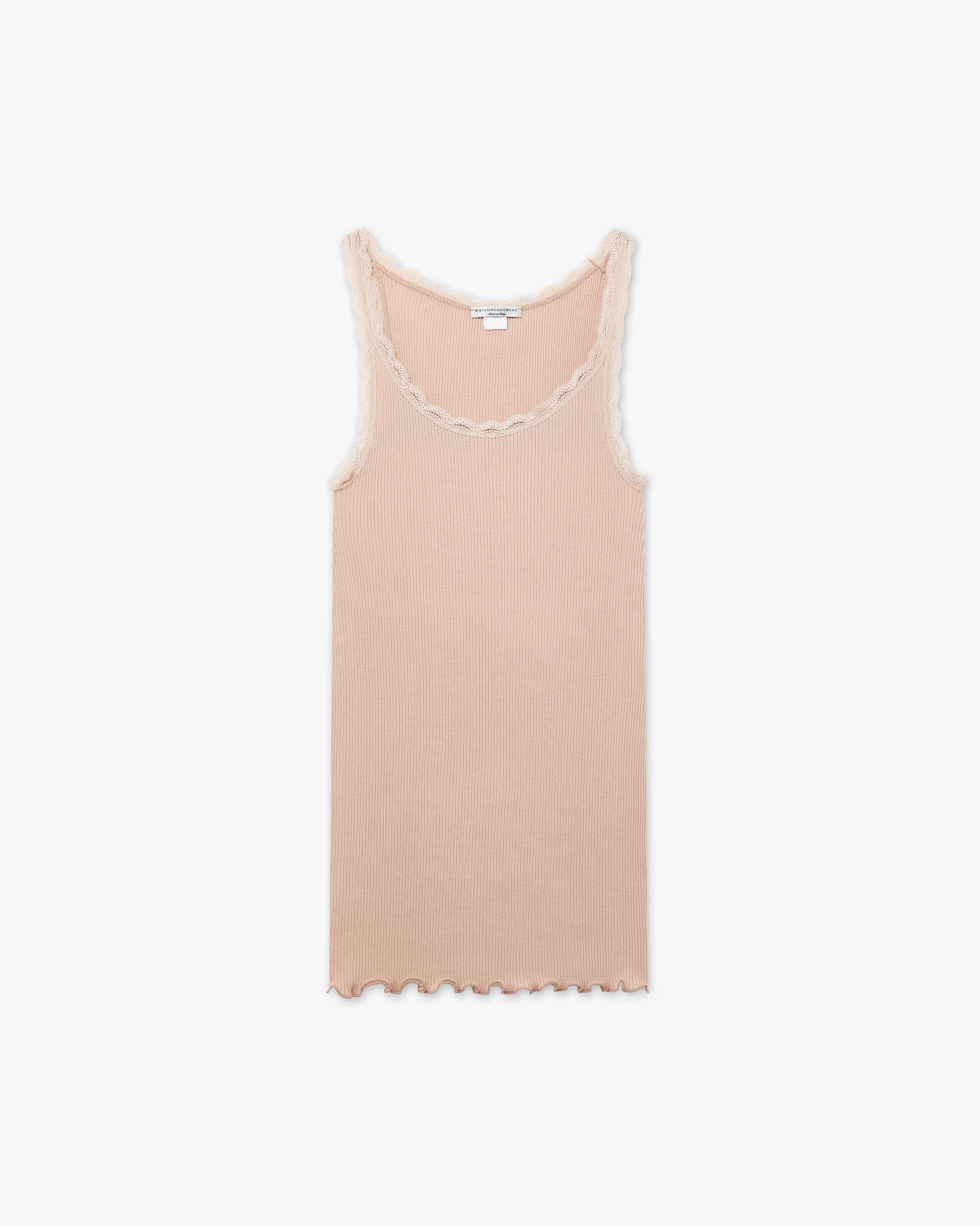 Pleated Lace Top - Blush Cotone / Seta