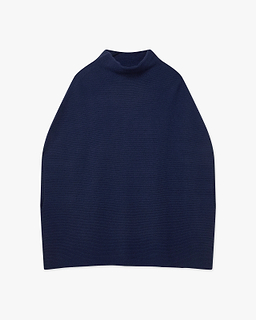 Mock Neck Cape Poncho · Blue Default Title Women > Poncho