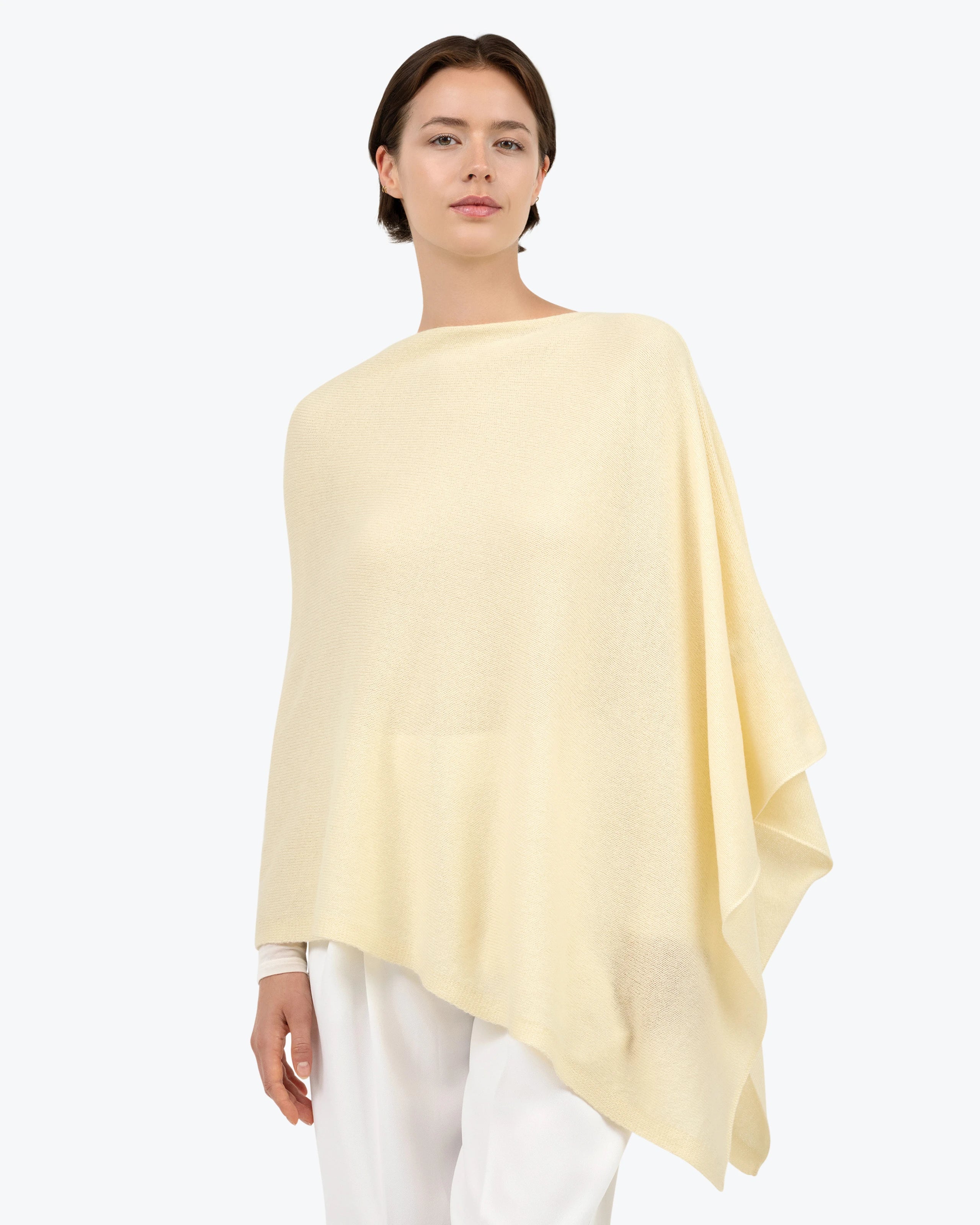 Essential Poncho - Yellow Cashmere