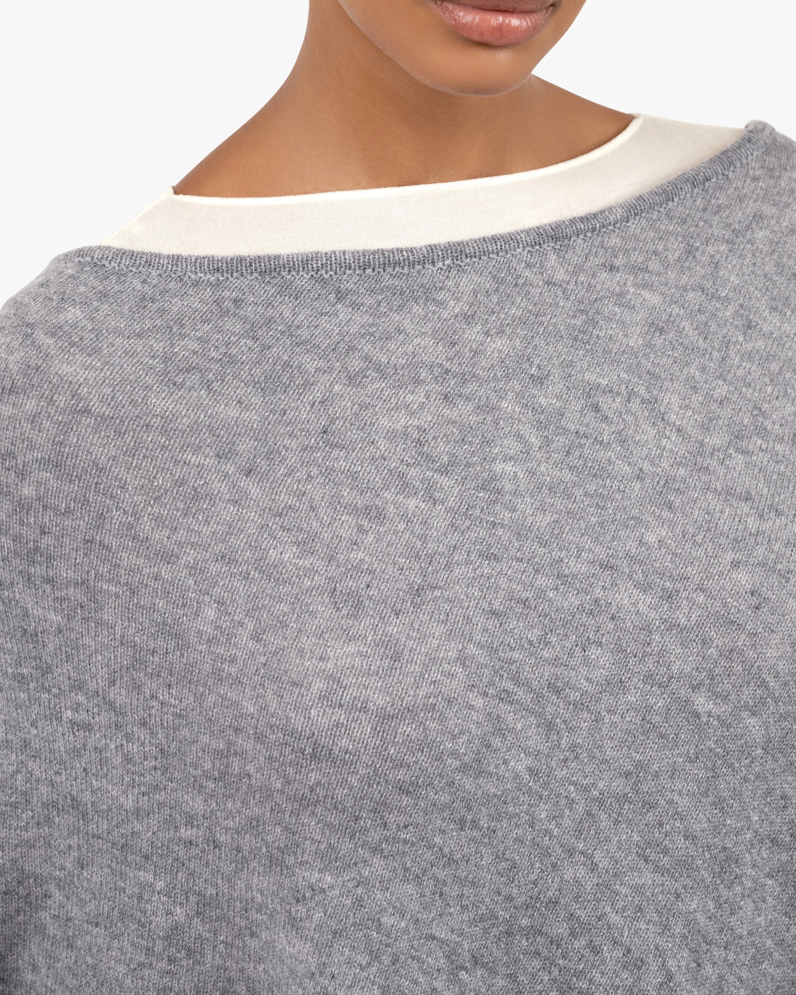 Ostuni Poncho - Medium Grey Cashmere