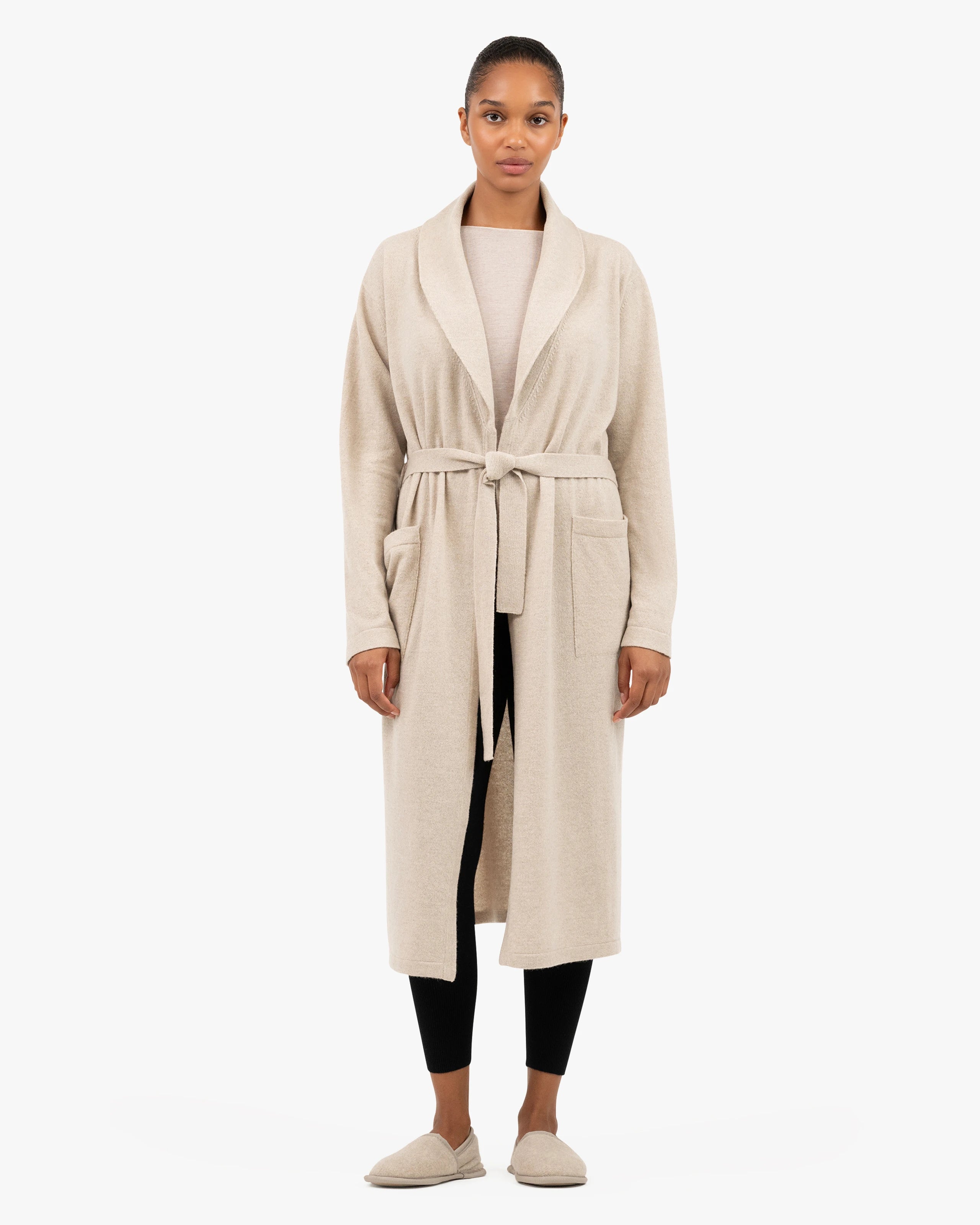 Women's Lorien Cashmere Dressing Gown – Beige