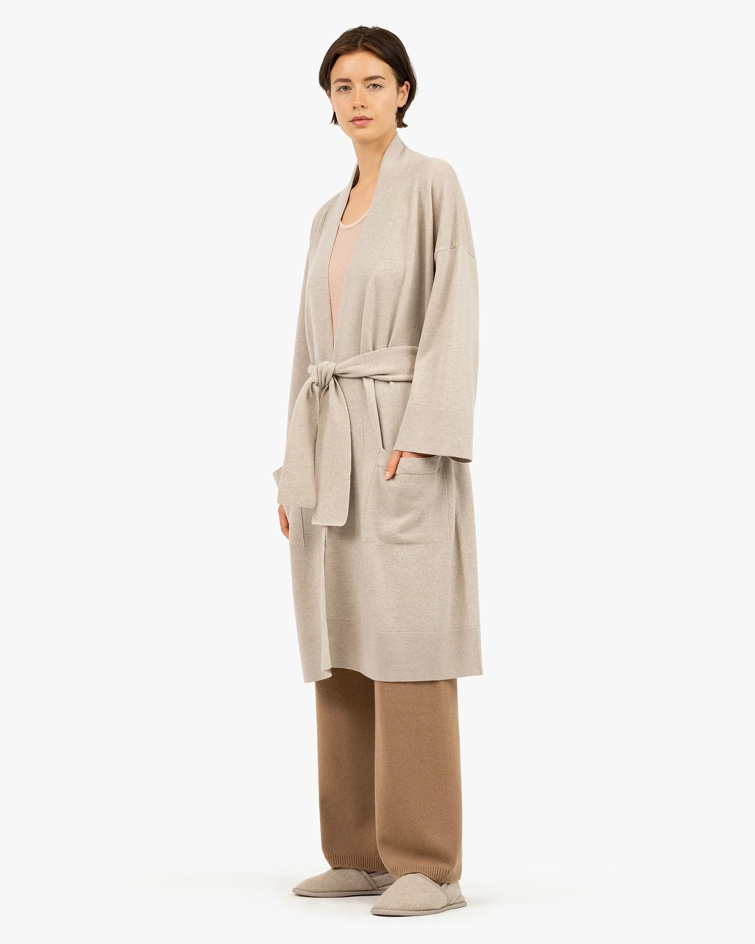 Women's Théa Cashmere Dressing Gown – Beige