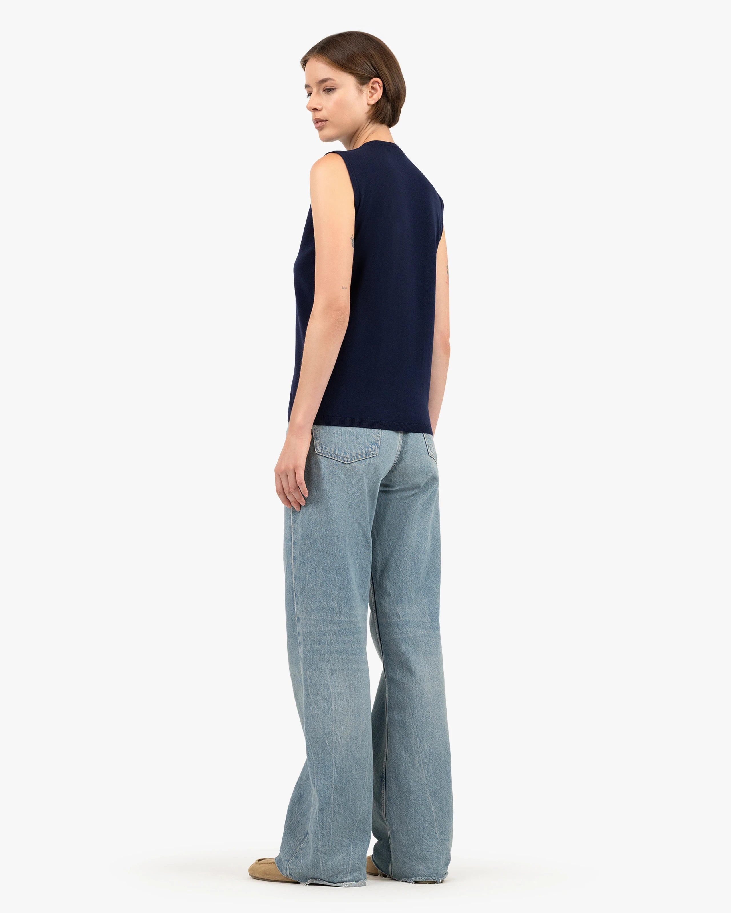 Seraphine Tank Top - Blue Merino Superfine