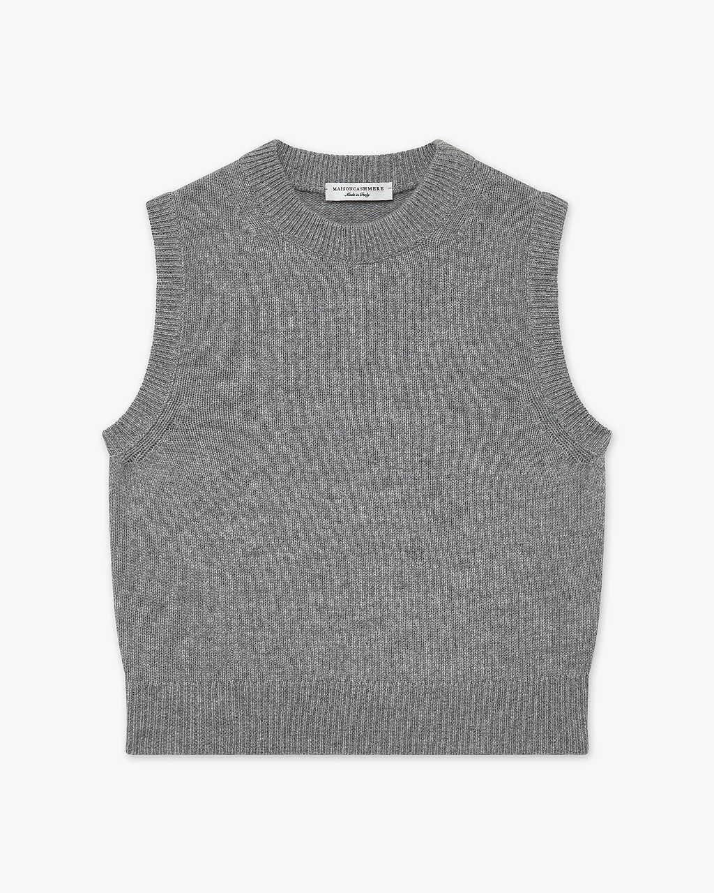 Sorapis Cashmere Cropped Vest - Medium Grey | MaisonCashmere