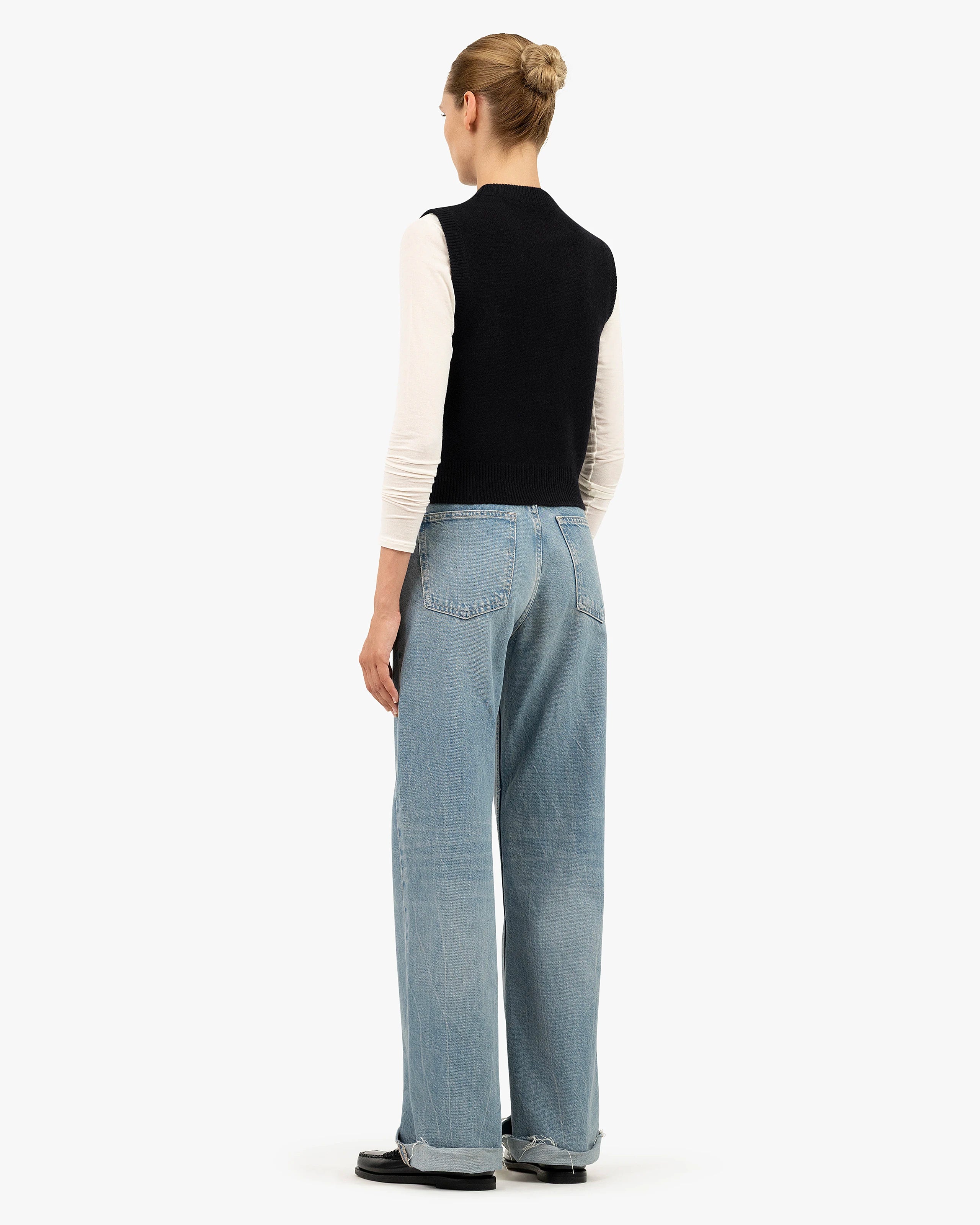 Sorapis Cropped Vest - Black Cashmere