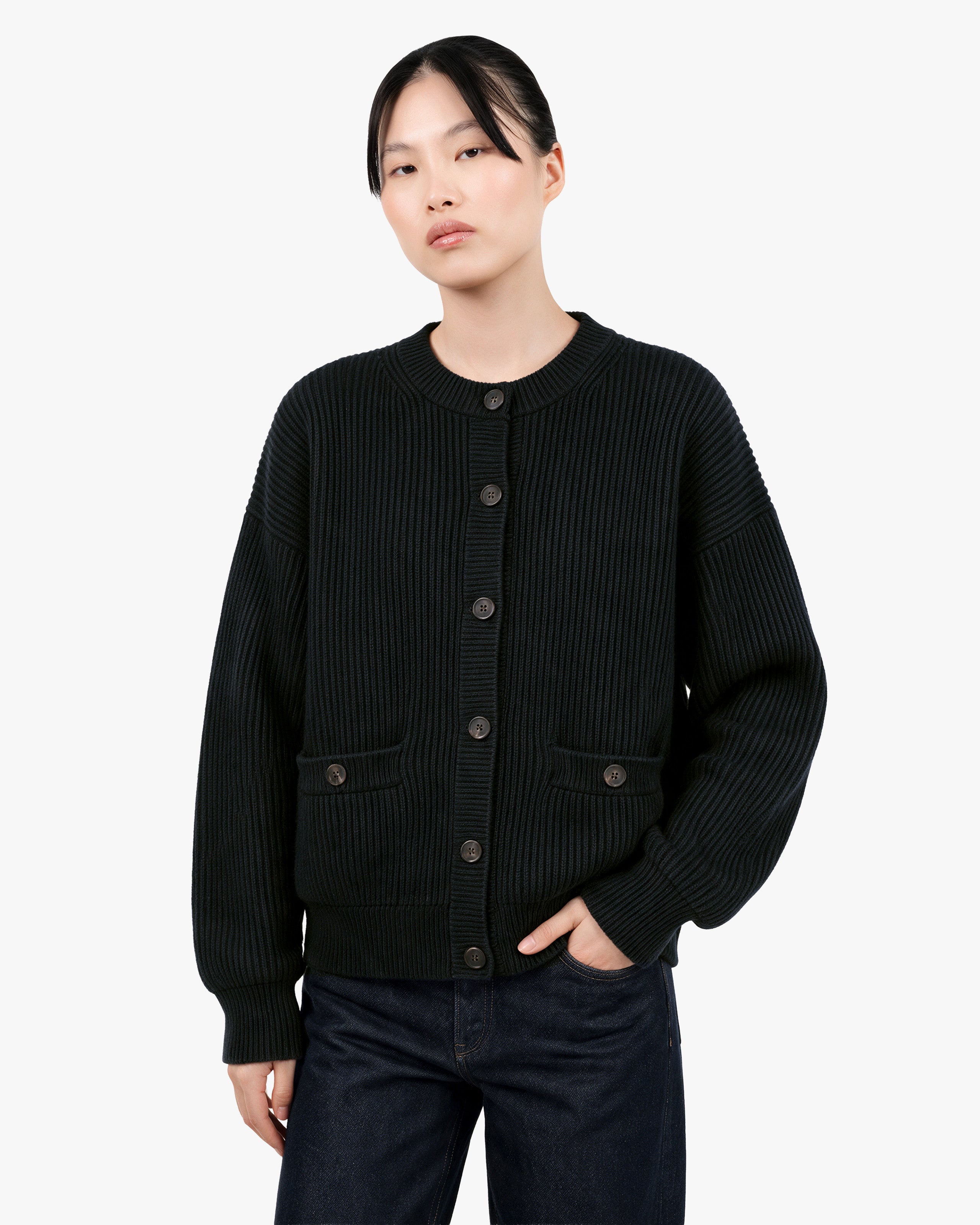 Celerina Strickjacke Damen · Schwarz