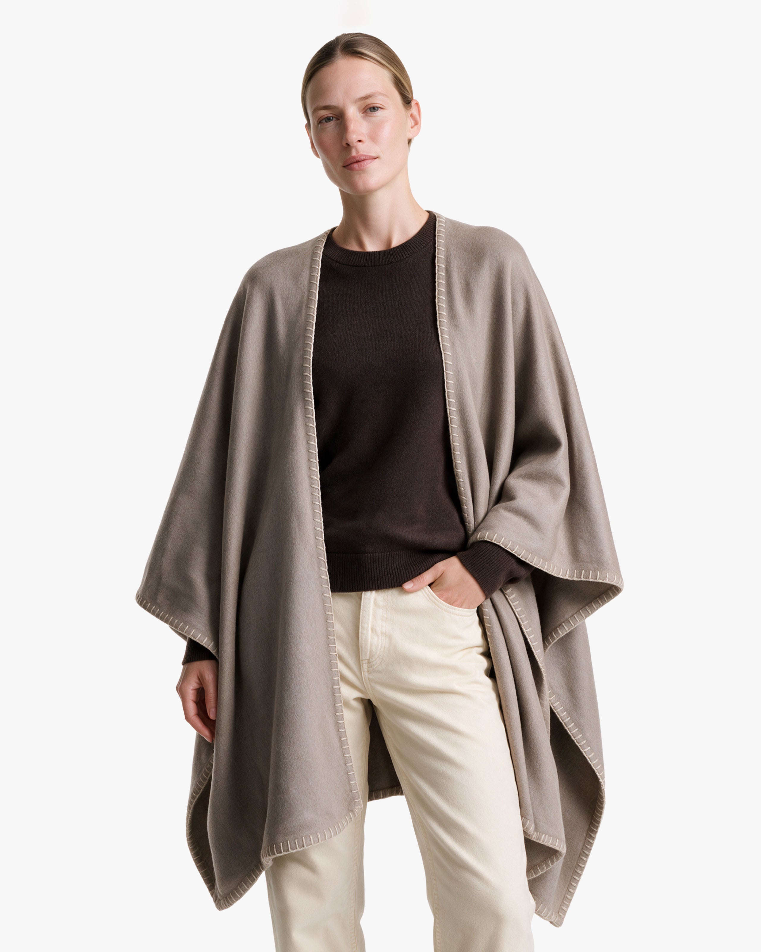 Milano Cape · Beige Women > Wrap