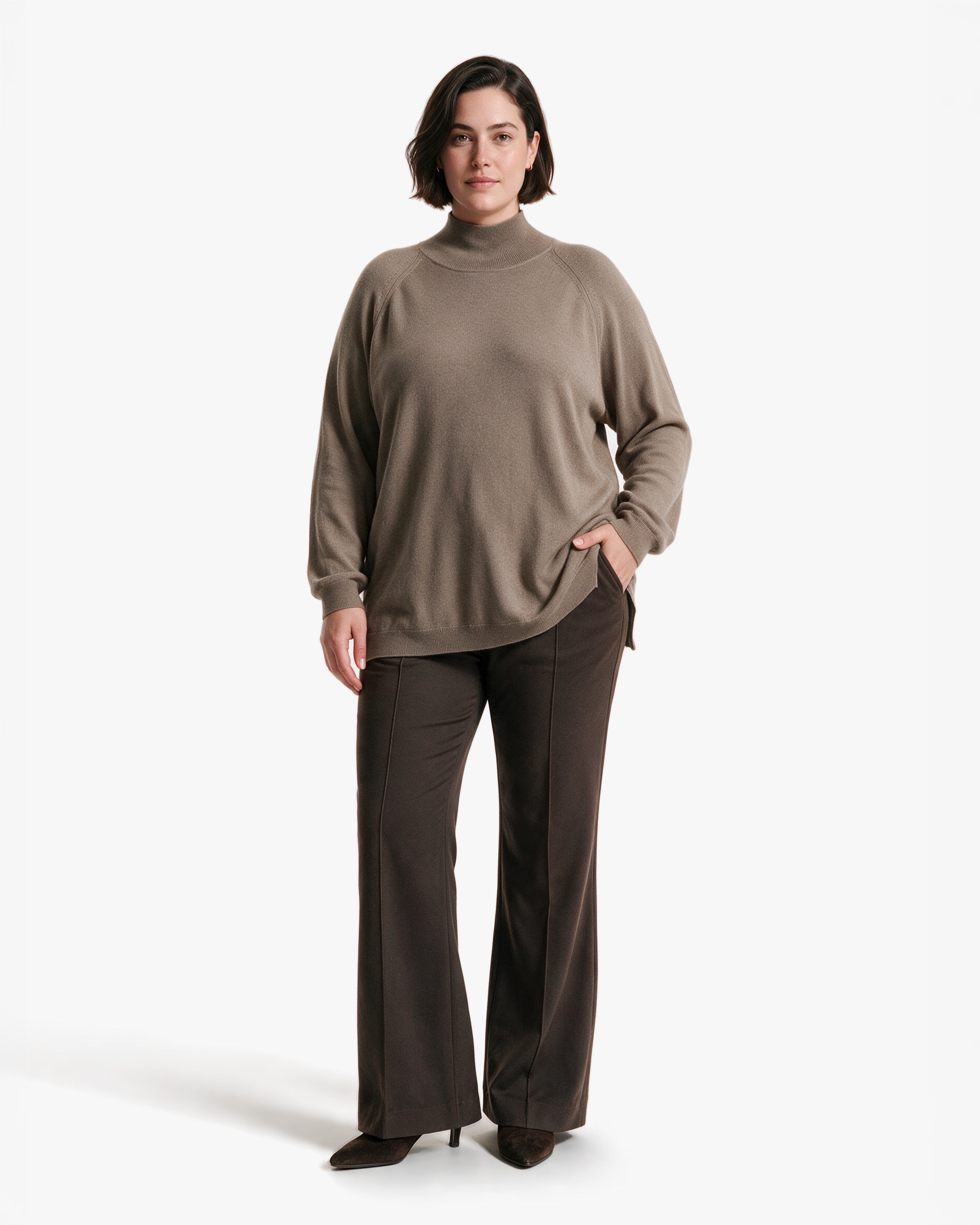 Women's Curvy Sweater · Taupe Women > Crewneck Sweater
