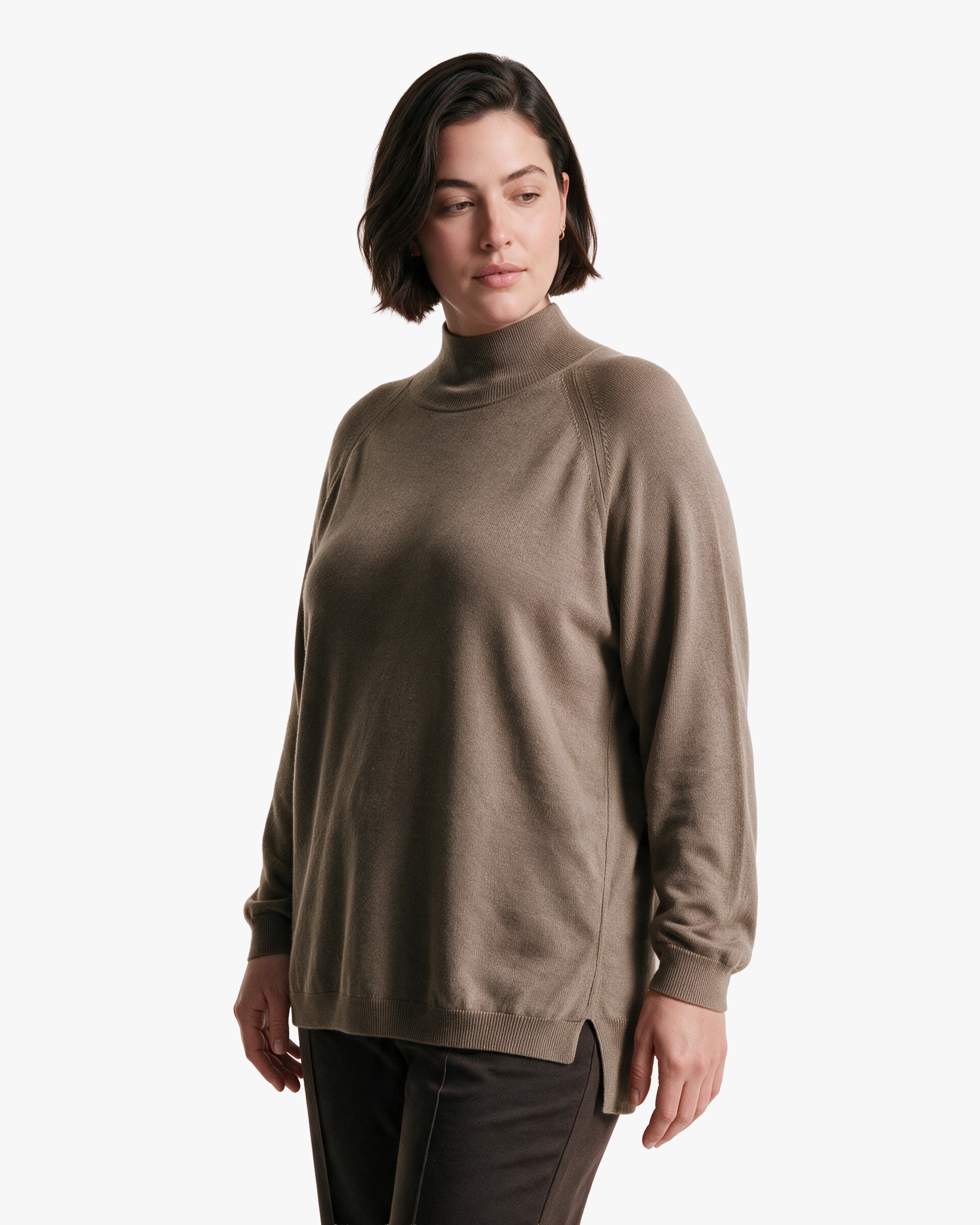 Pull Curvy Femme · Taupe