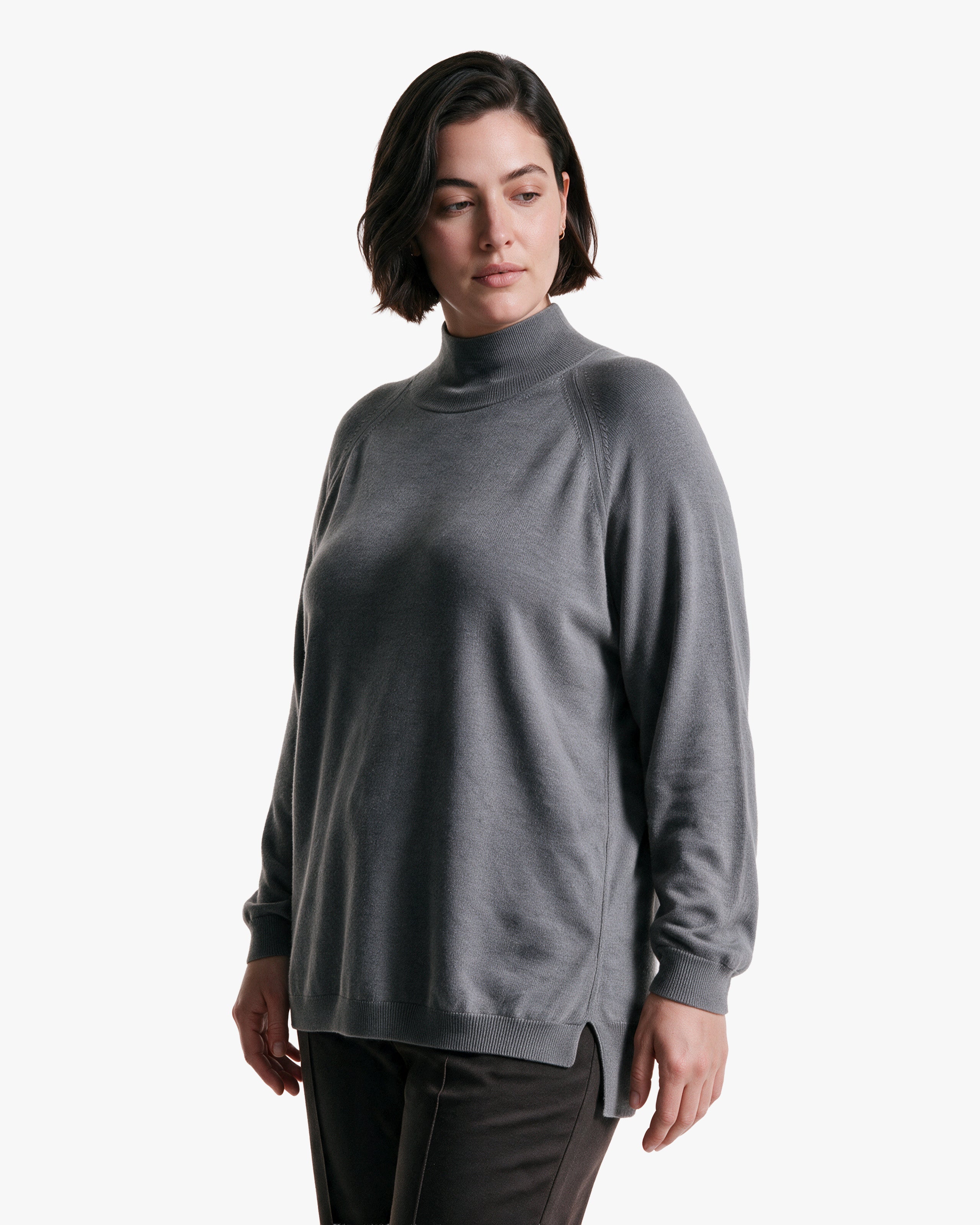 Pull Curvy Femme · Gris Moyen