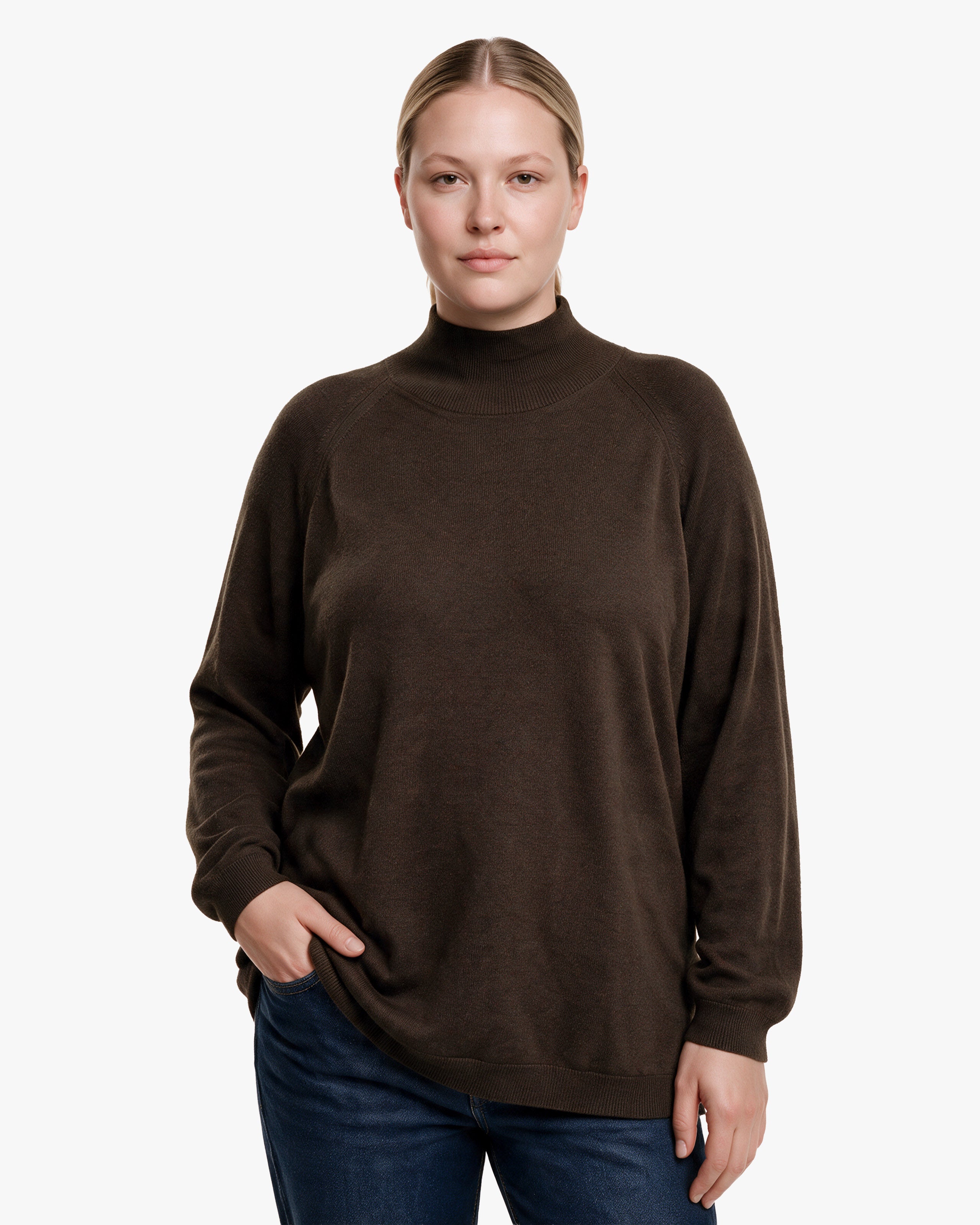 Pull Curvy Femme · Marron