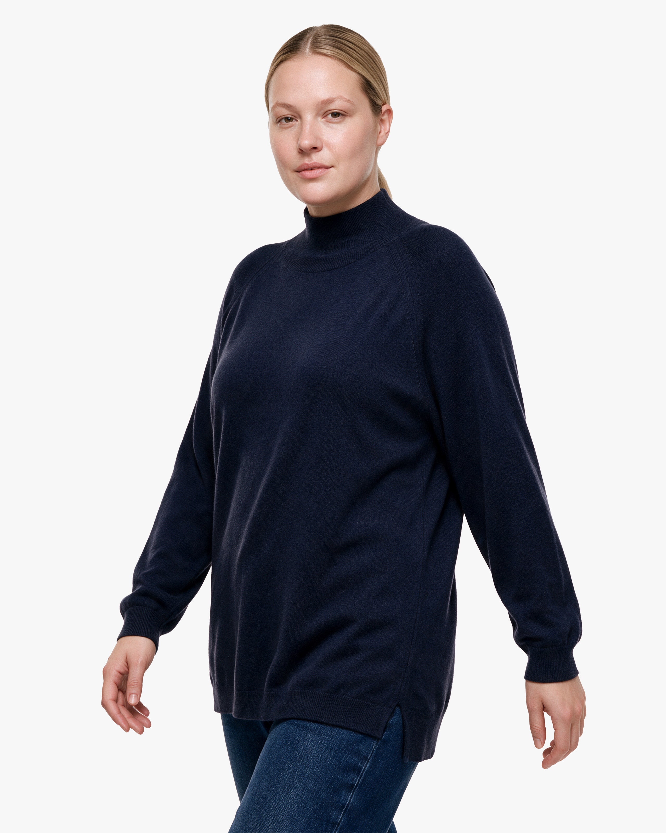 Pull Curvy Femme · Bleu