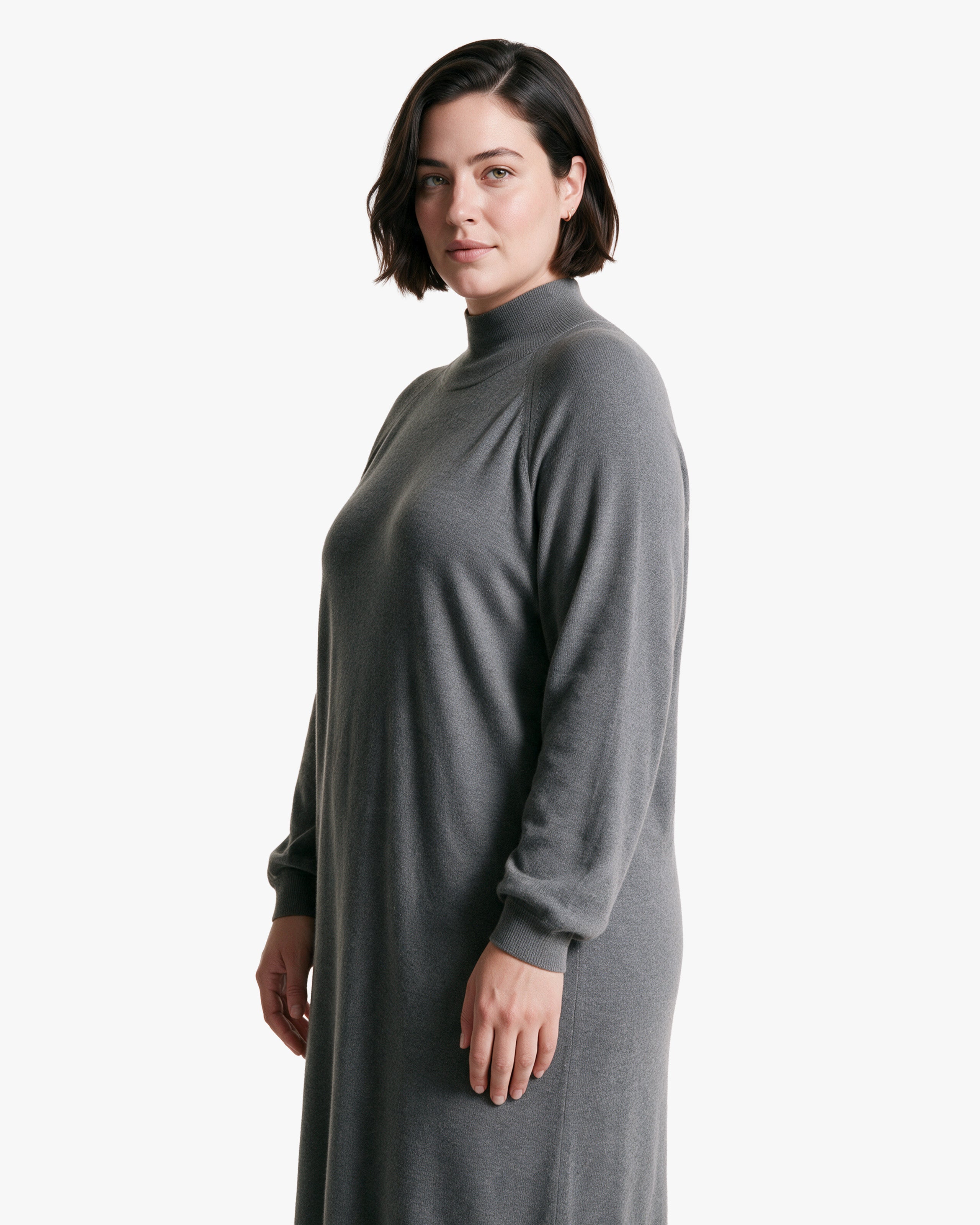 Curvy Sweater Dress · Medium Grey