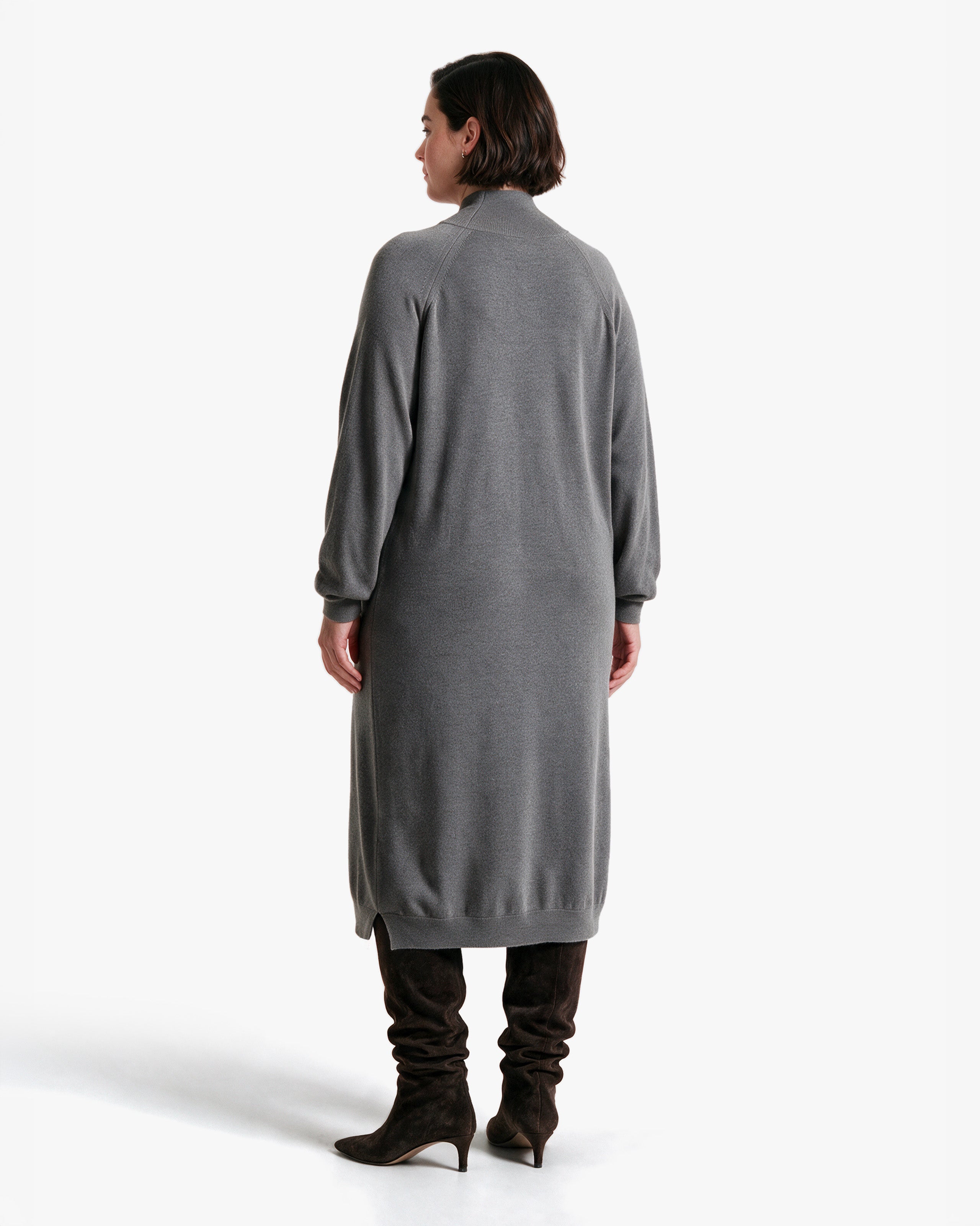 Curvy Sweater Dress · Medium Grey