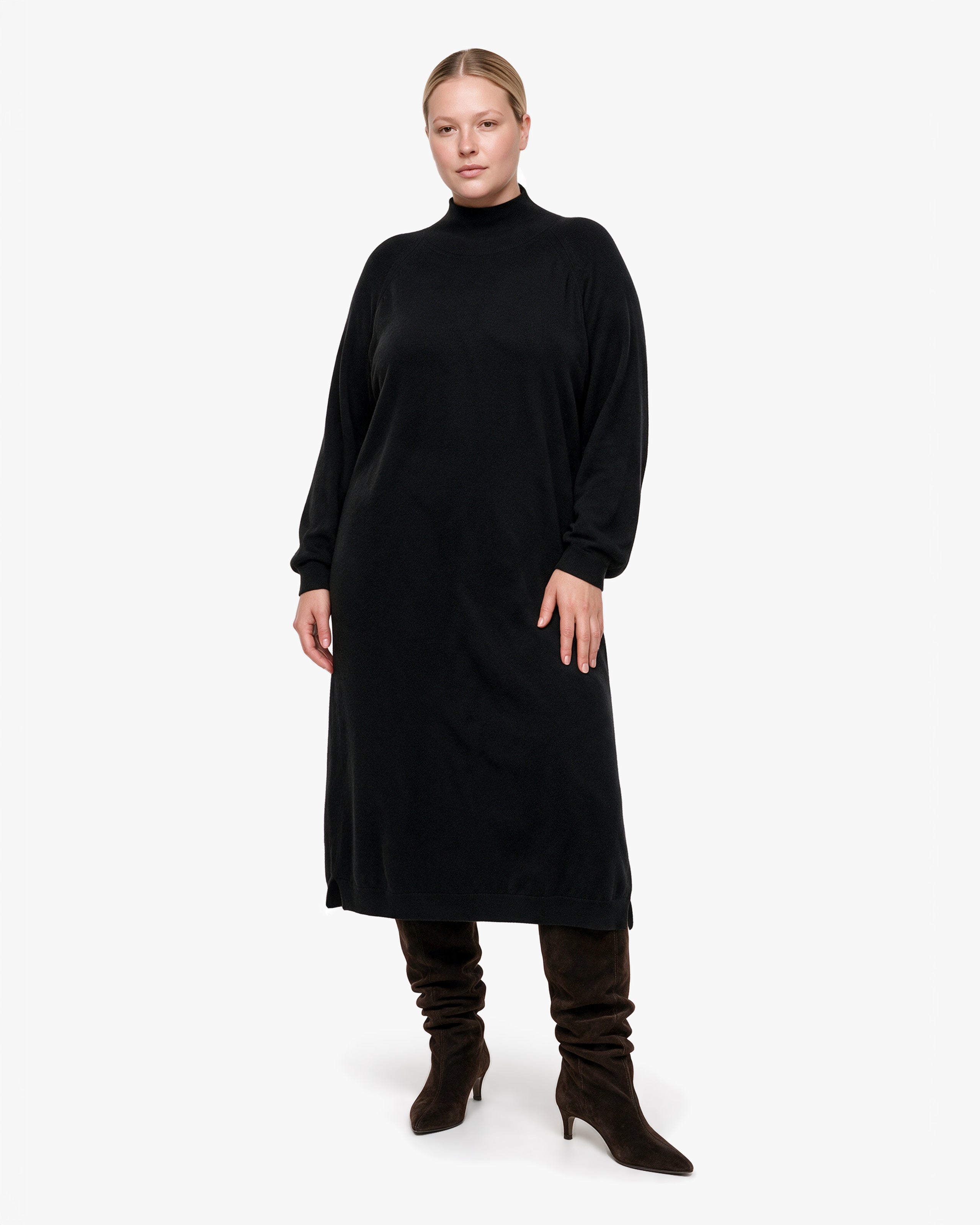 Curvy Sweater Dress · Black