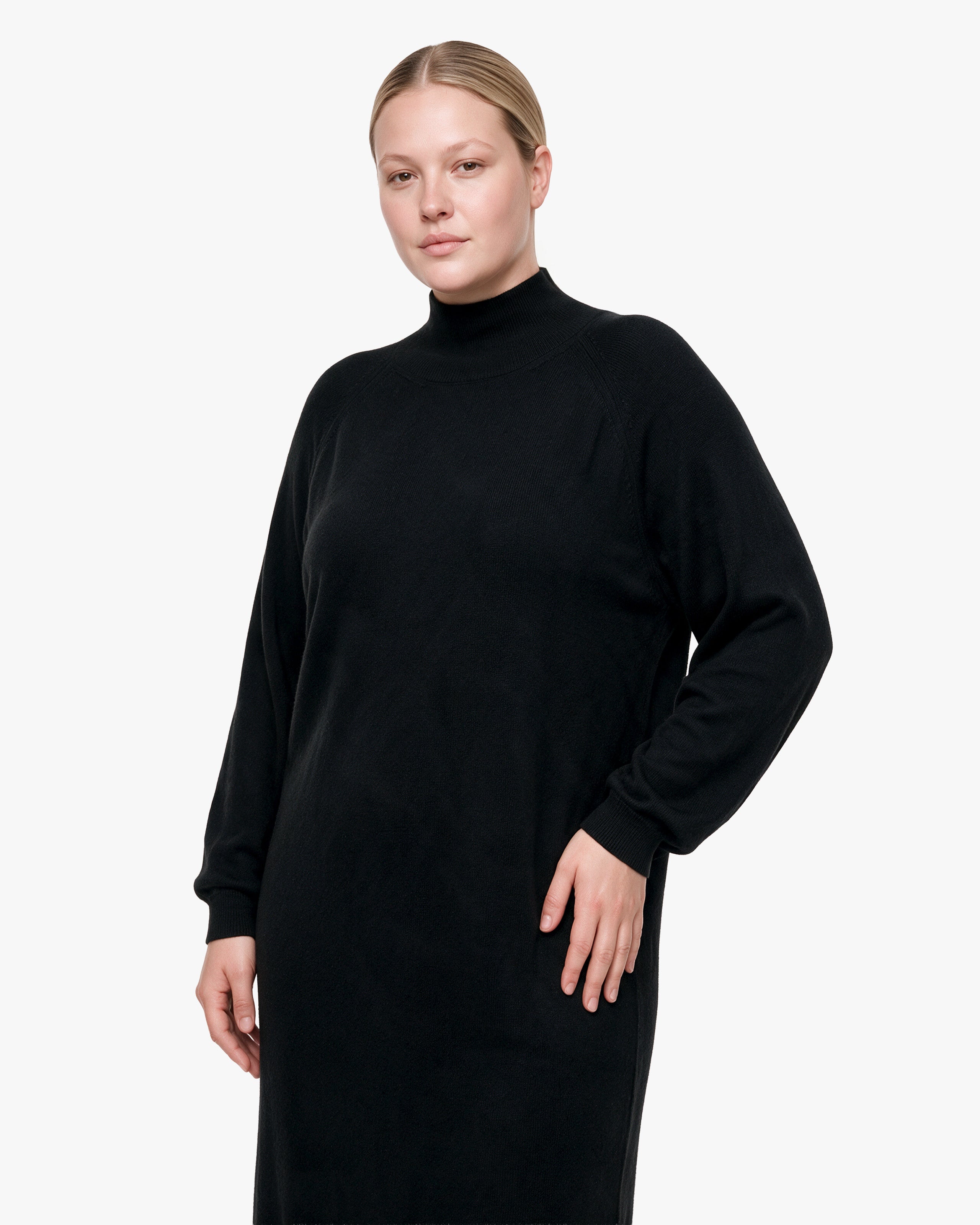 Curvy Sweater Dress · Black