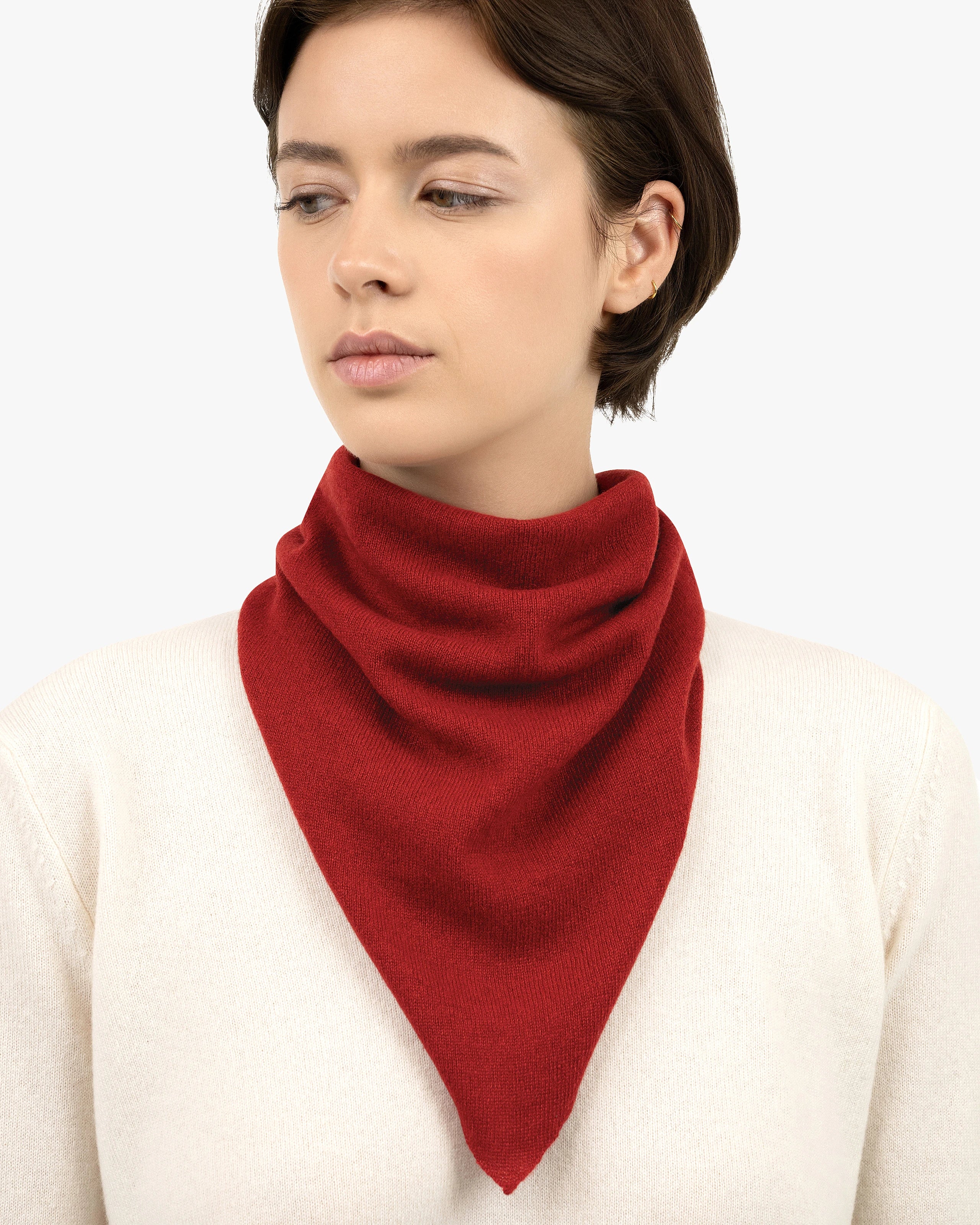 Women's Bandana Scarf - Red Cashmere