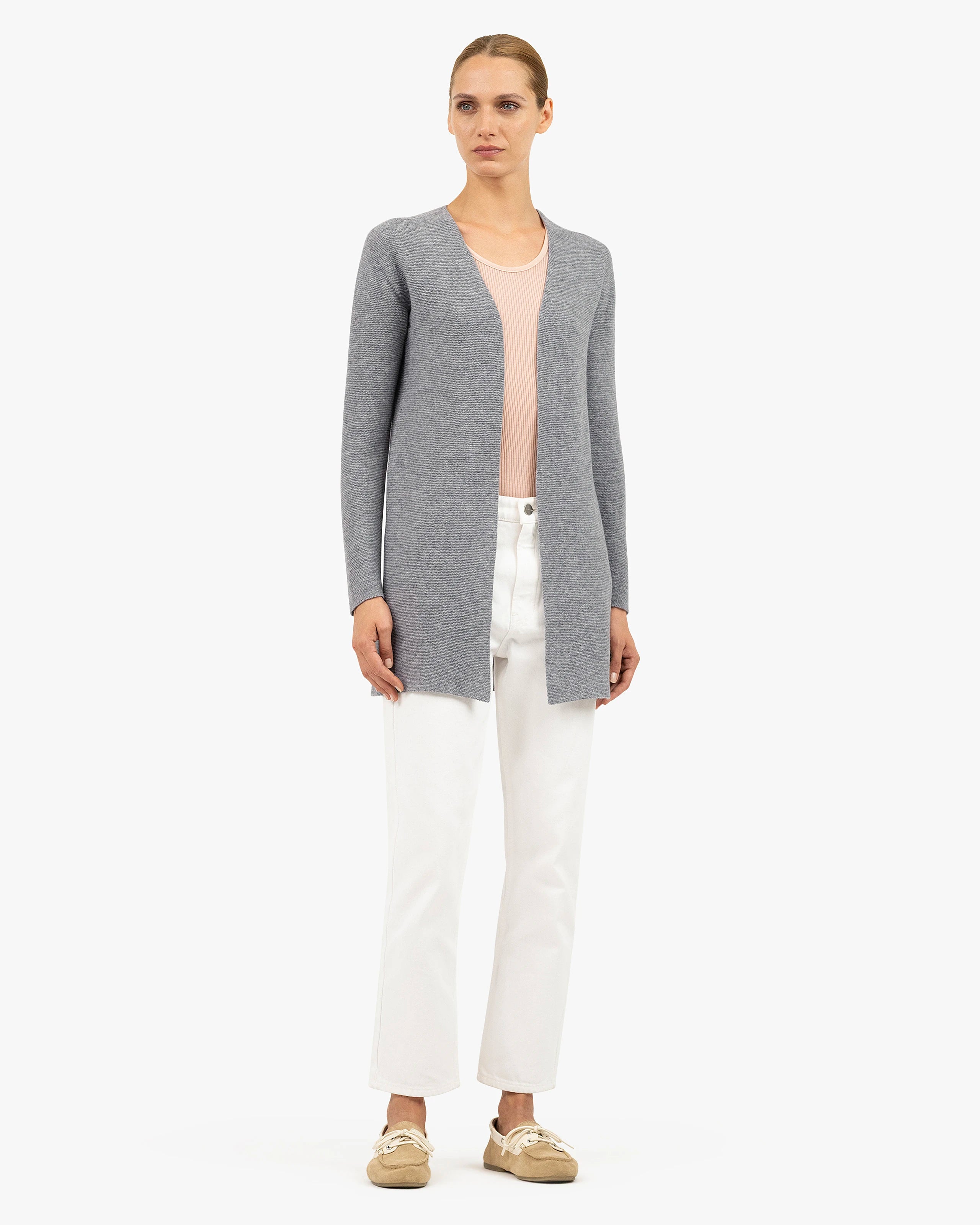 Soffio Cardigan - Medium Grey Cashmere