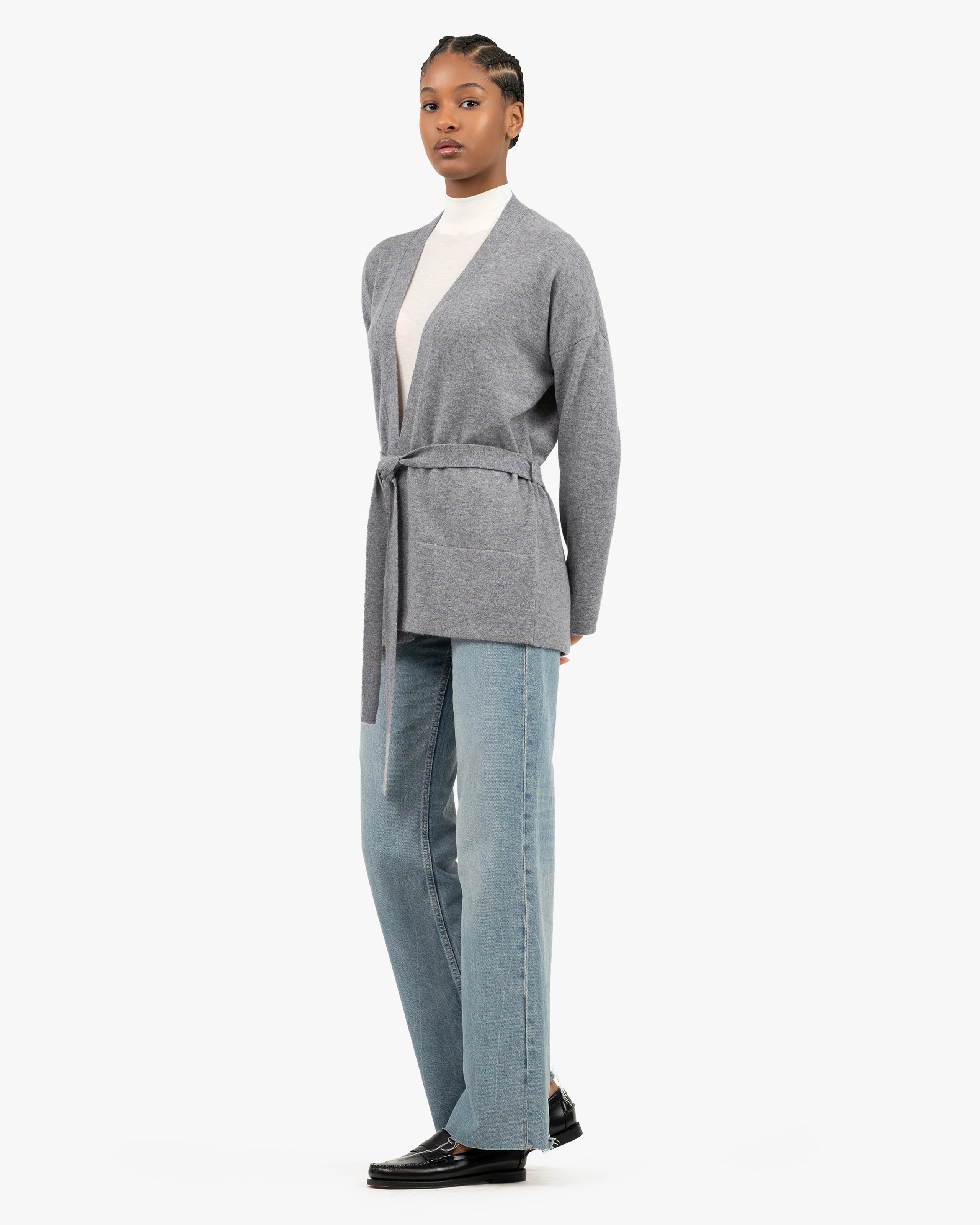 Women's Velia Cardigan - Medium Grey Cashmere