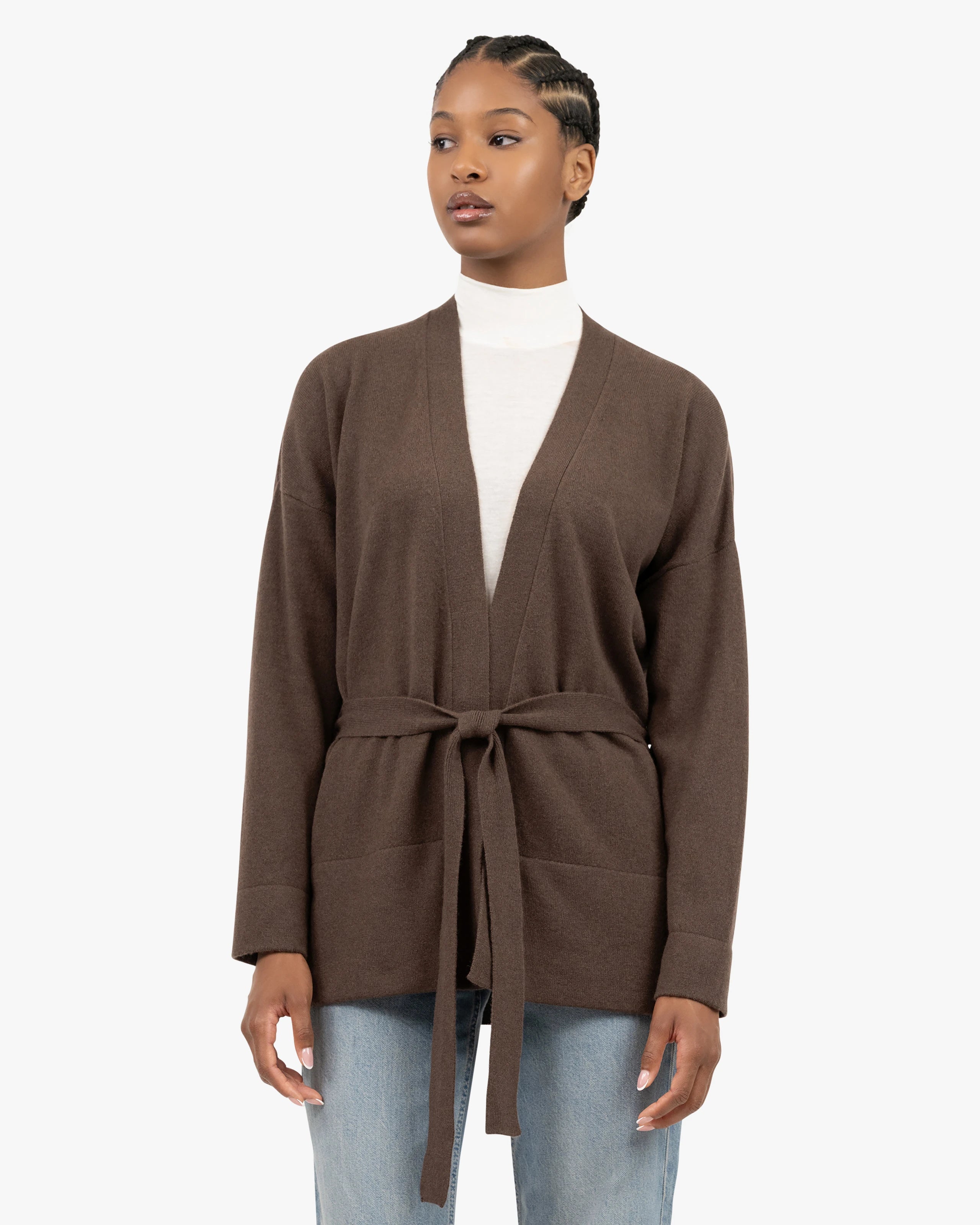 Women's Velia Cardigan - Brown Cashmere