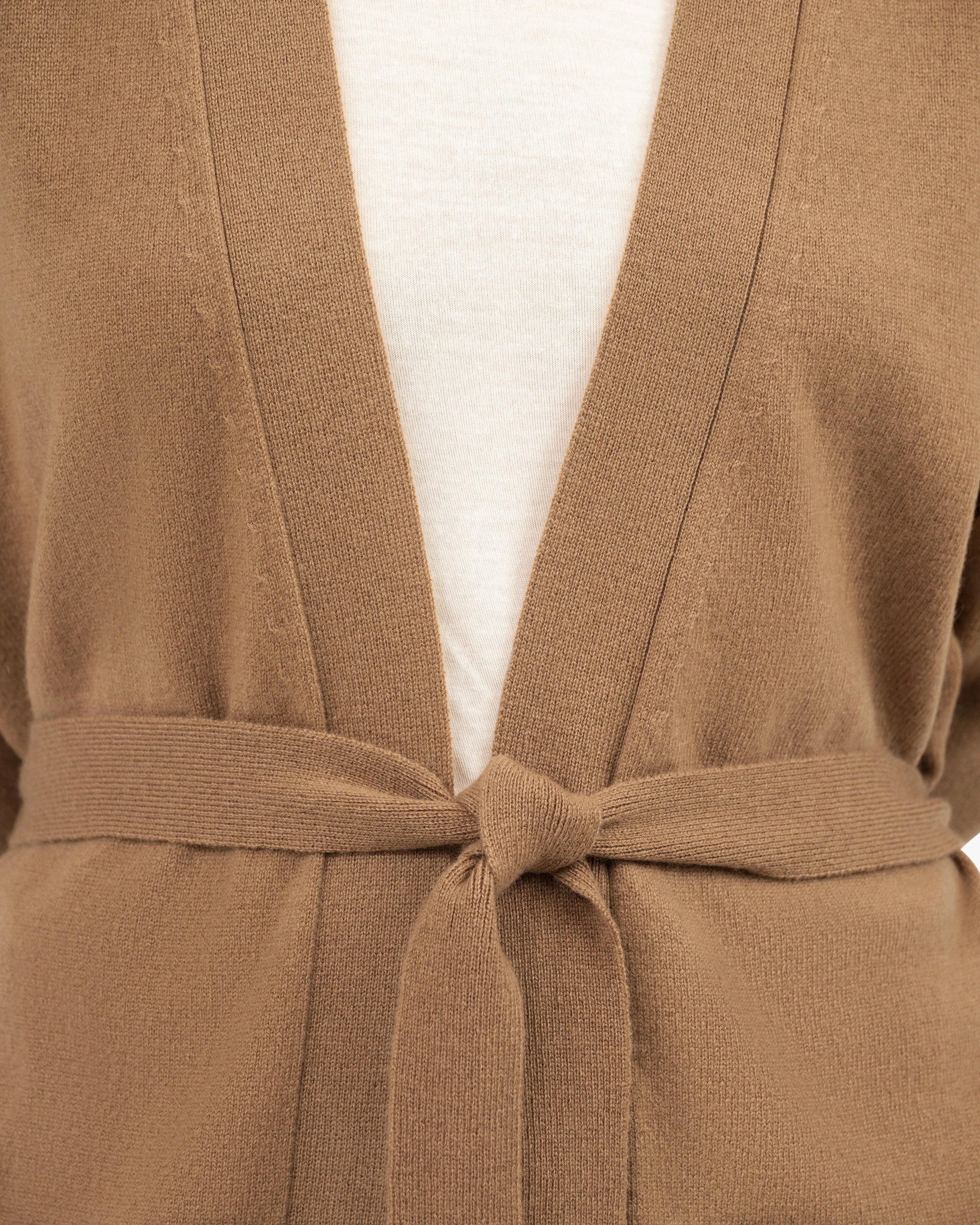 Women's Velia Cardigan - Camel Cashmere