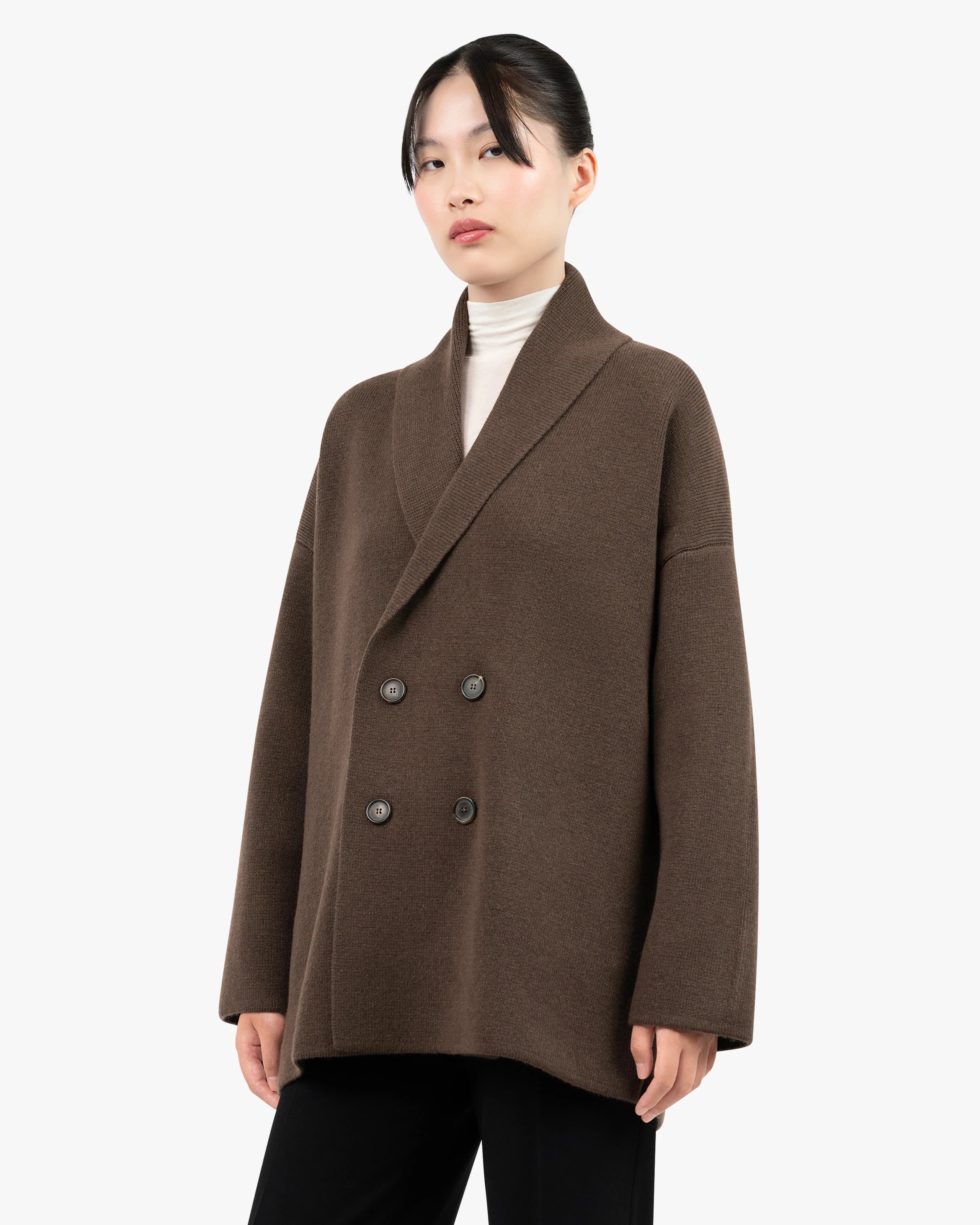 Women's Rialto Coat Cardigan - Brown Cashmere
