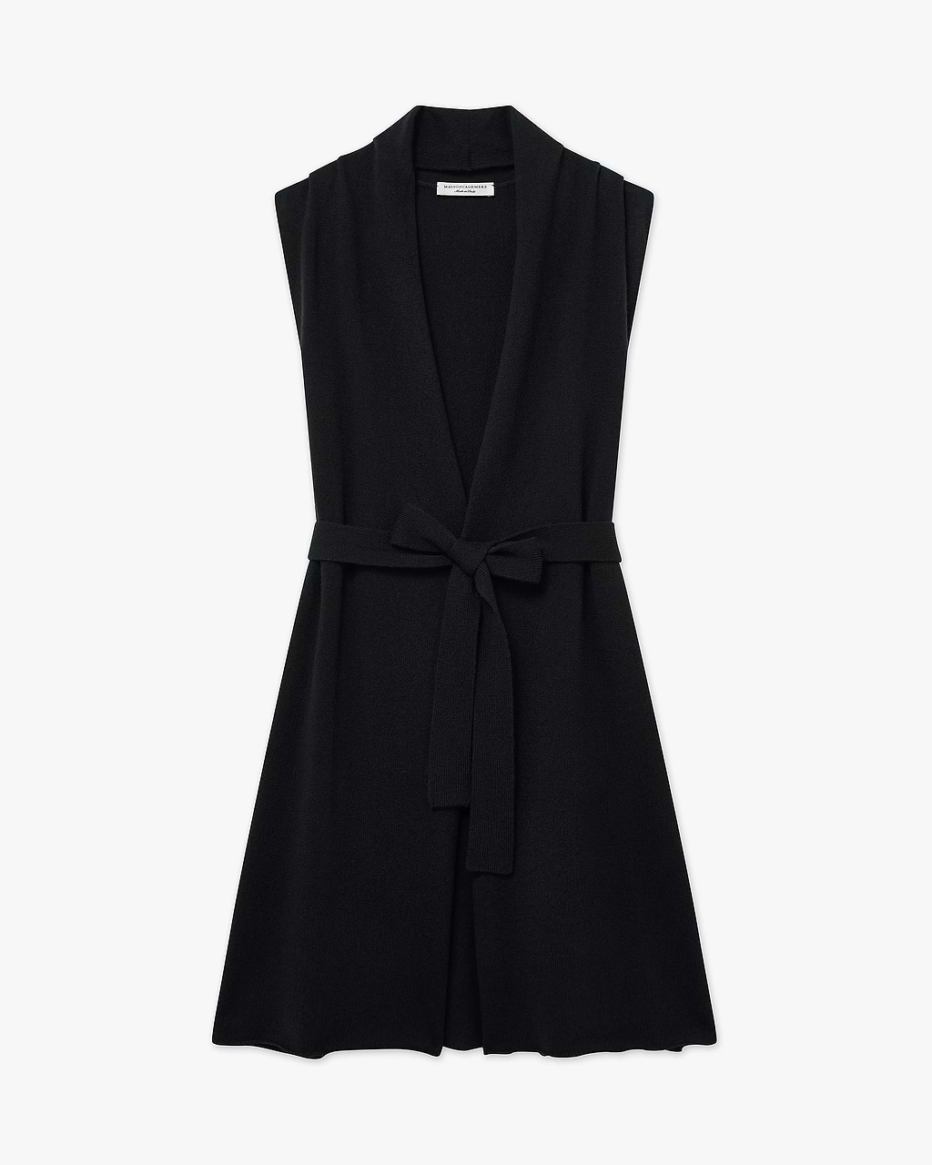 Essential Sleeveless Cardigan - Black - Cashmere