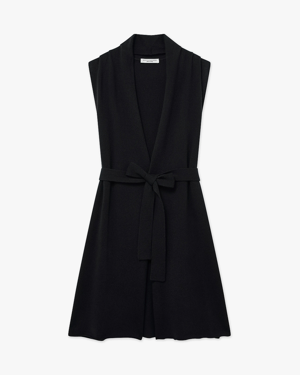 Essential Sleeveless Cardigan - Black - Cashmere