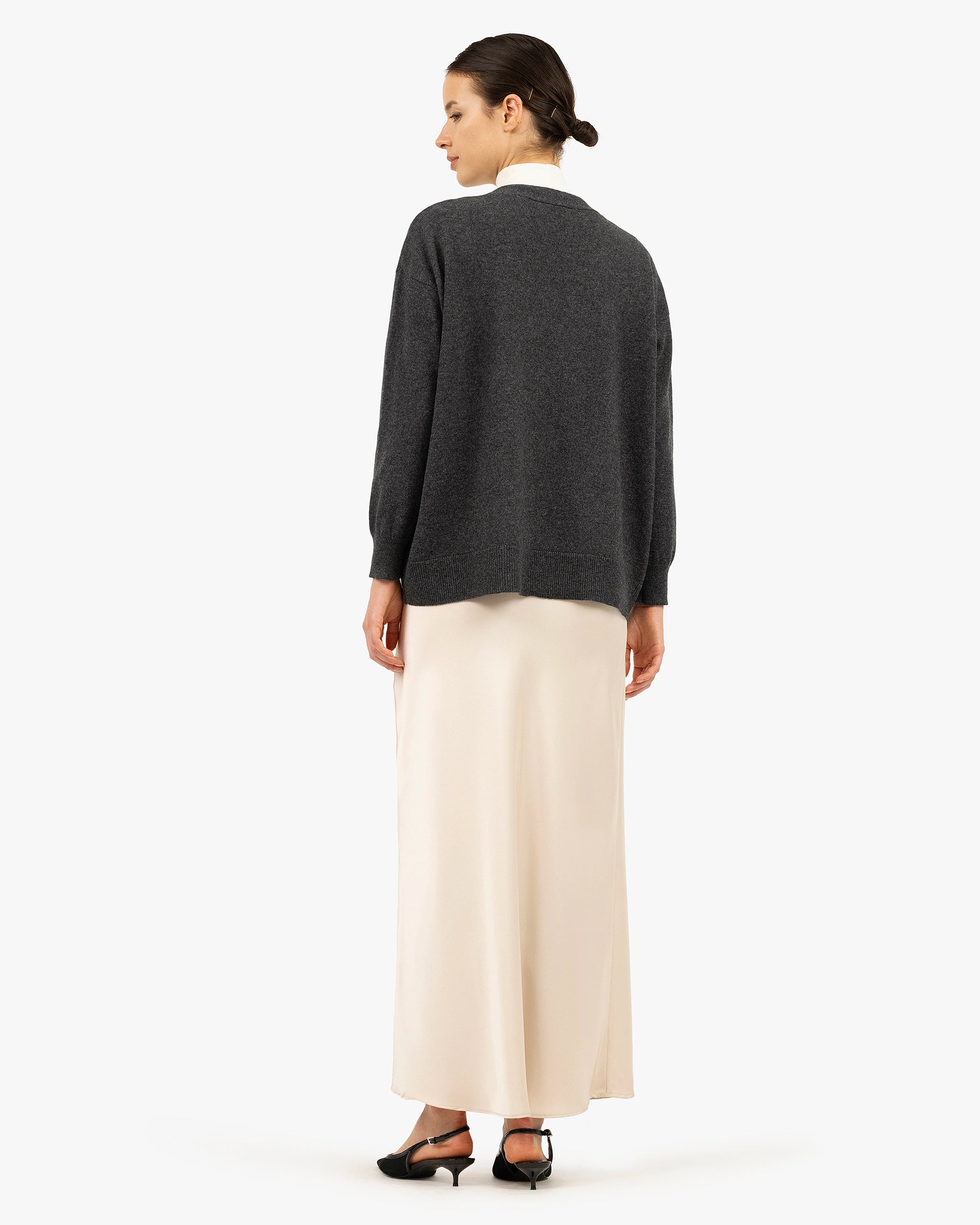 Velia Maxi Cardigan - Charcoal Cashmere