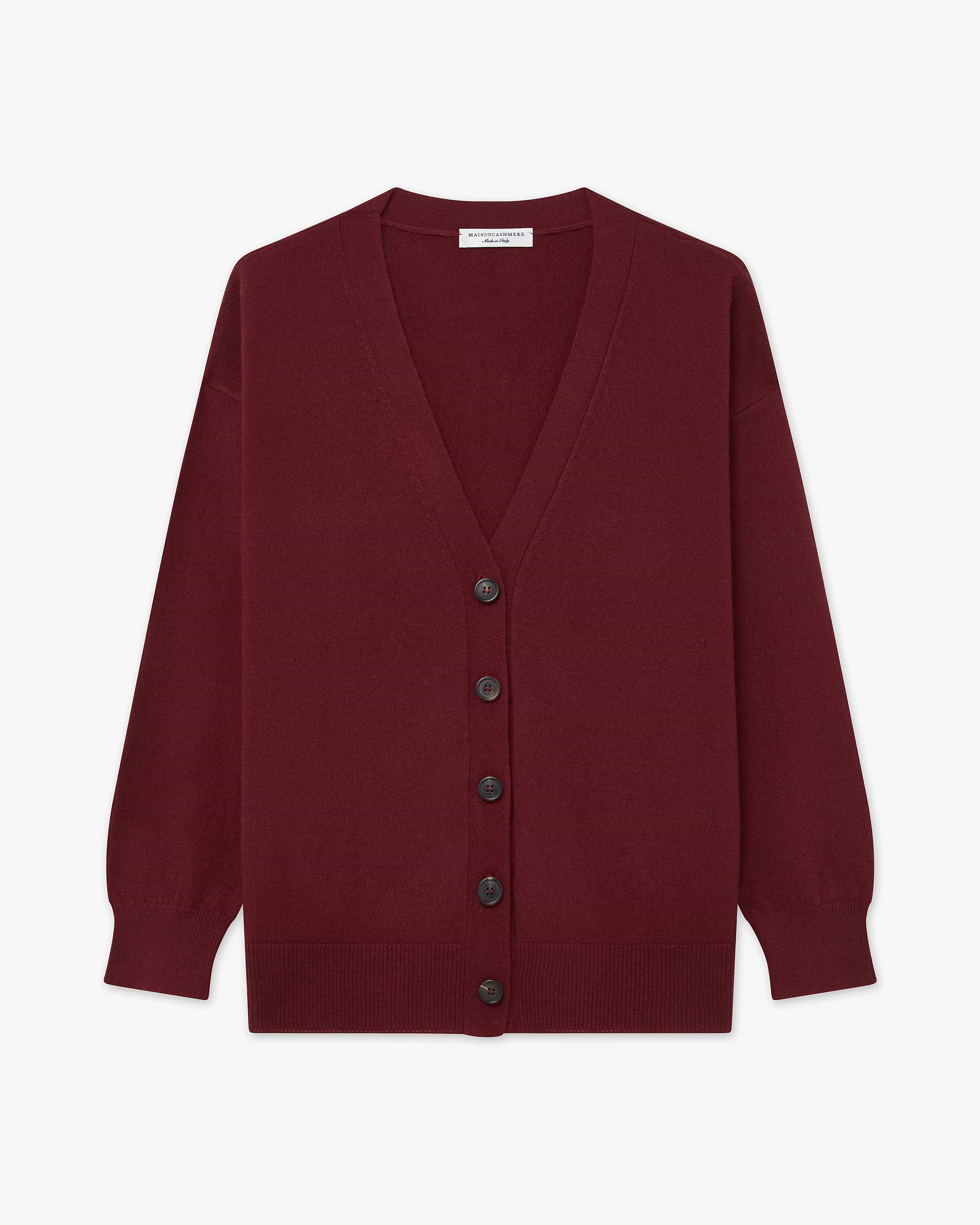 Velia Maxi Cardigan - Bordeaux Cashmere