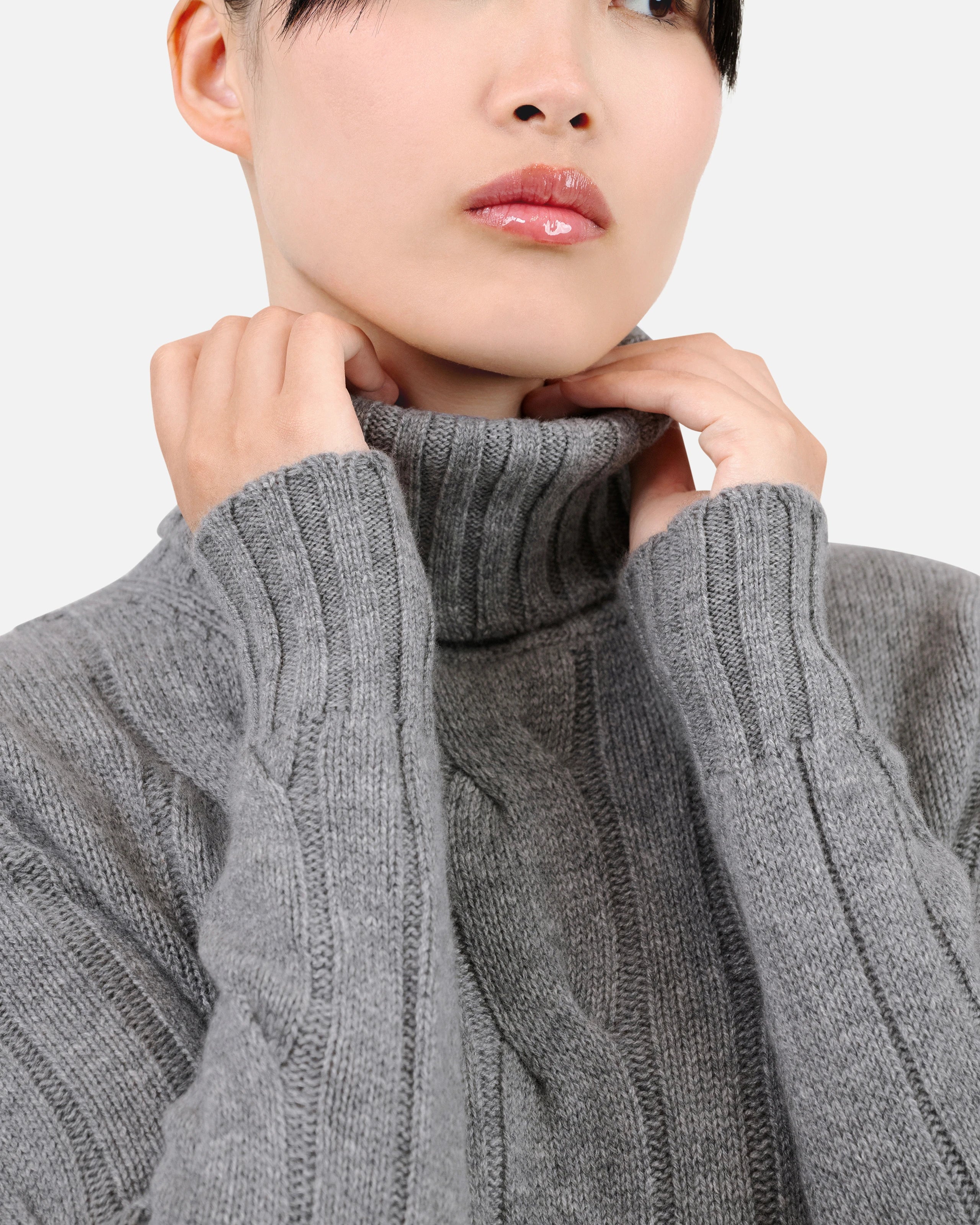 Women's Celerina Turtleneck Sweater - Medium Grey Cashmere