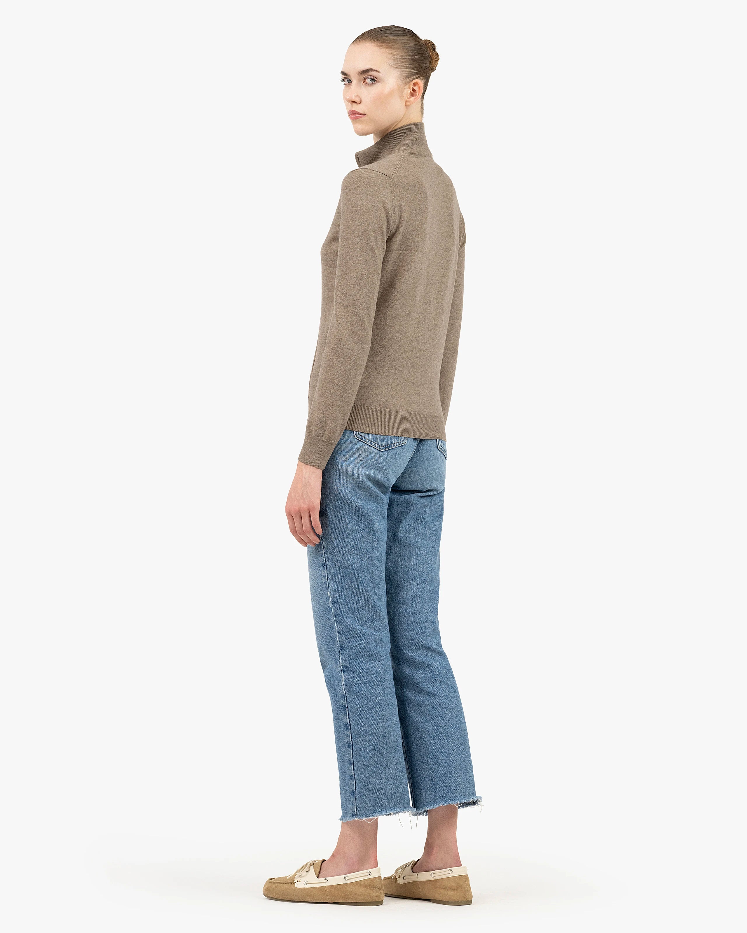 Women's Salò Zip Cardigan - Taupe Cashmere