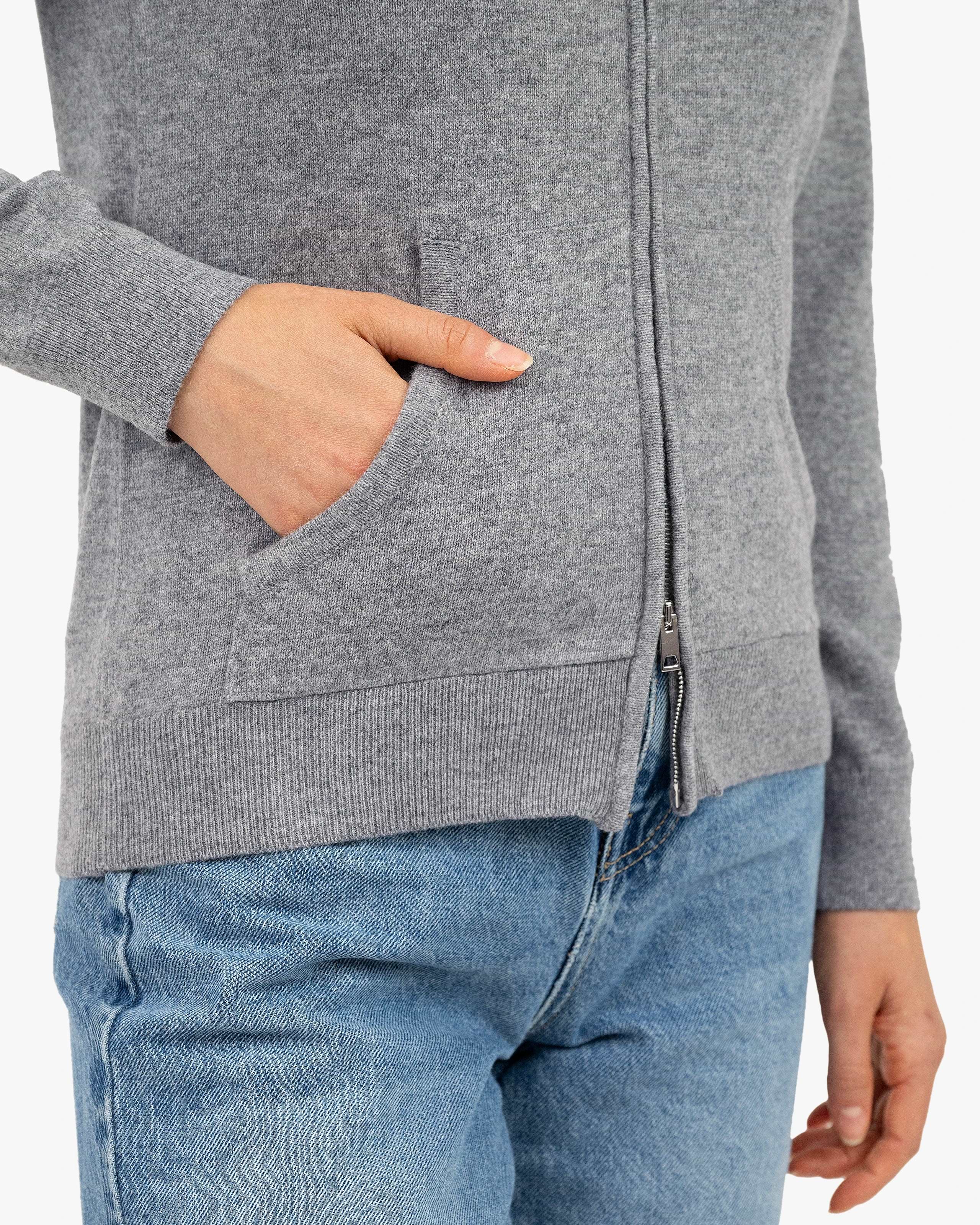 Women's Salò Zip Cardigan - Medium Grey Cashmere