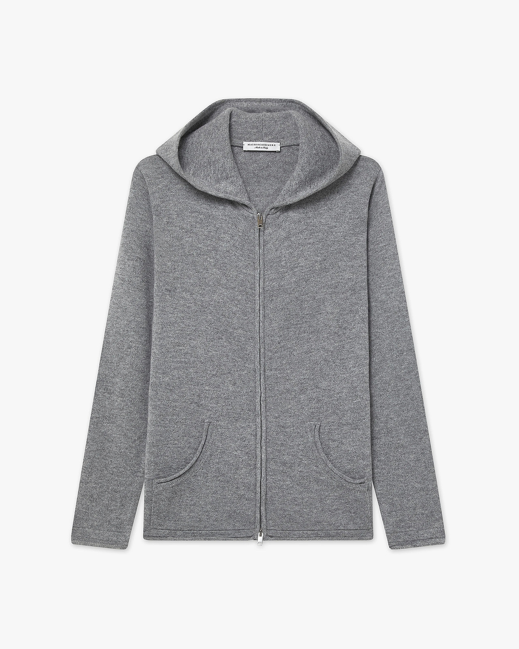 Women's Salò Zip Cashmere Hoodie - Medium Grey | MaisonCashmere