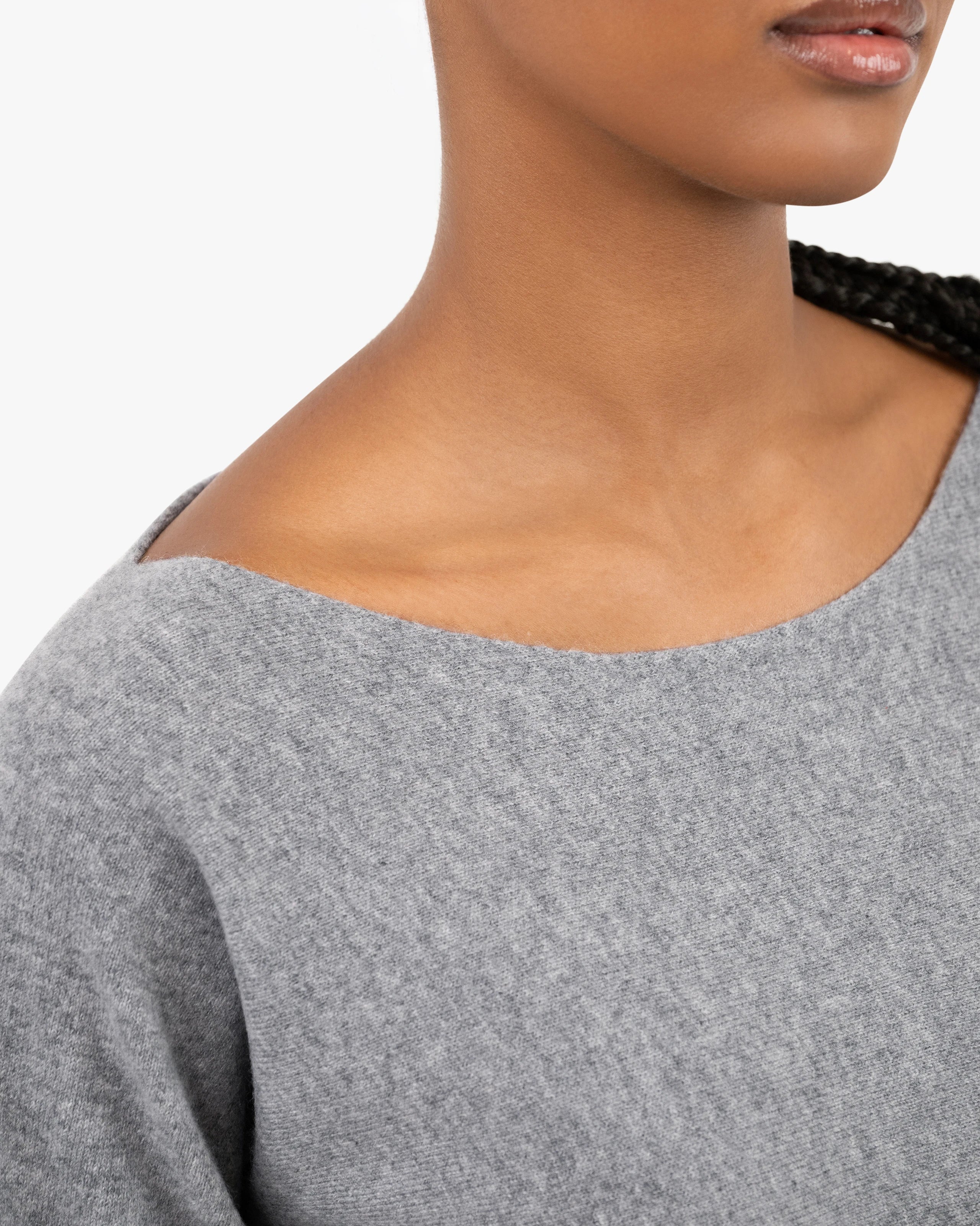 Chaillot Boat Neck Sweater - Medium Grey Cashmere