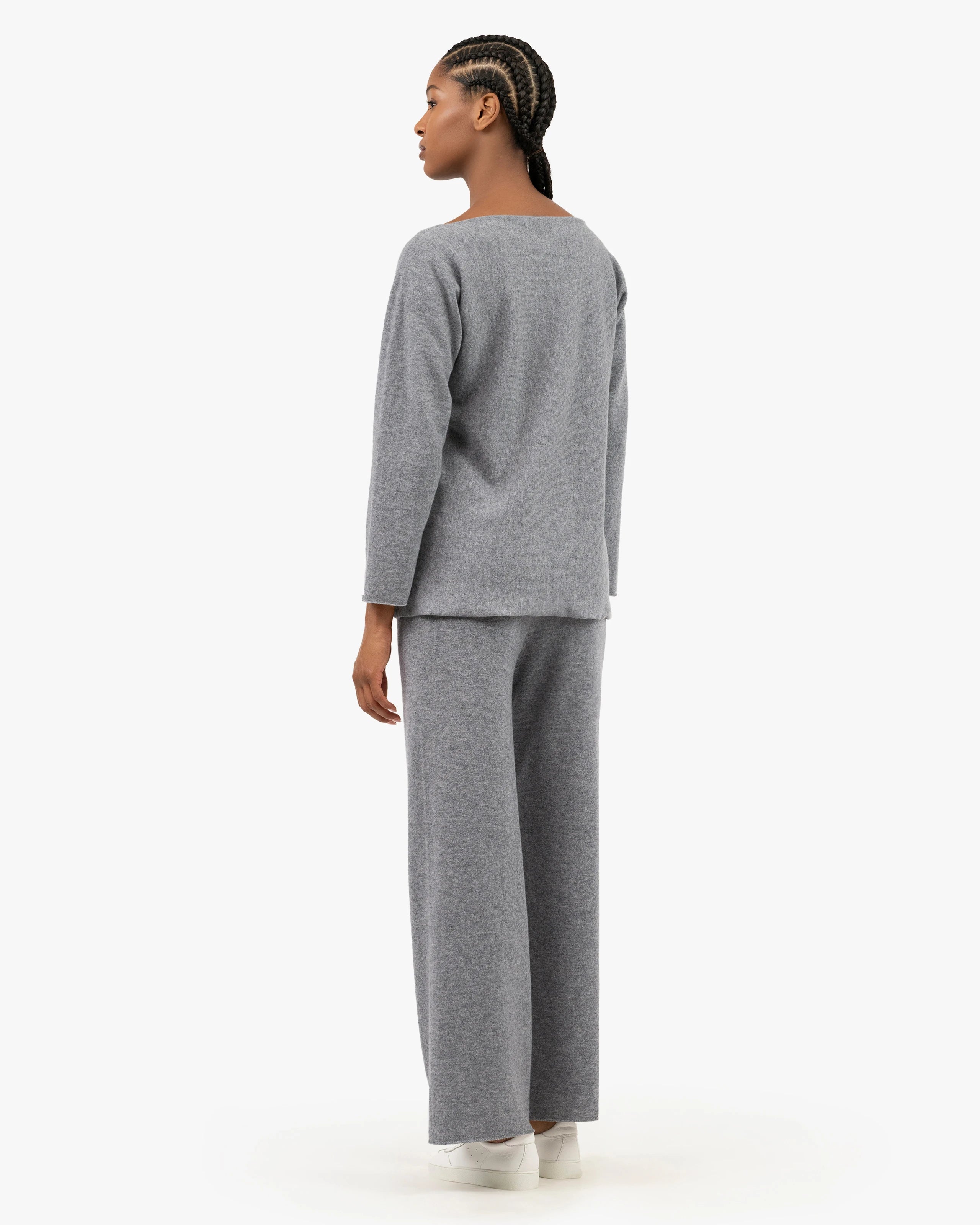 Chaillot Boat Neck Sweater - Medium Grey Cashmere