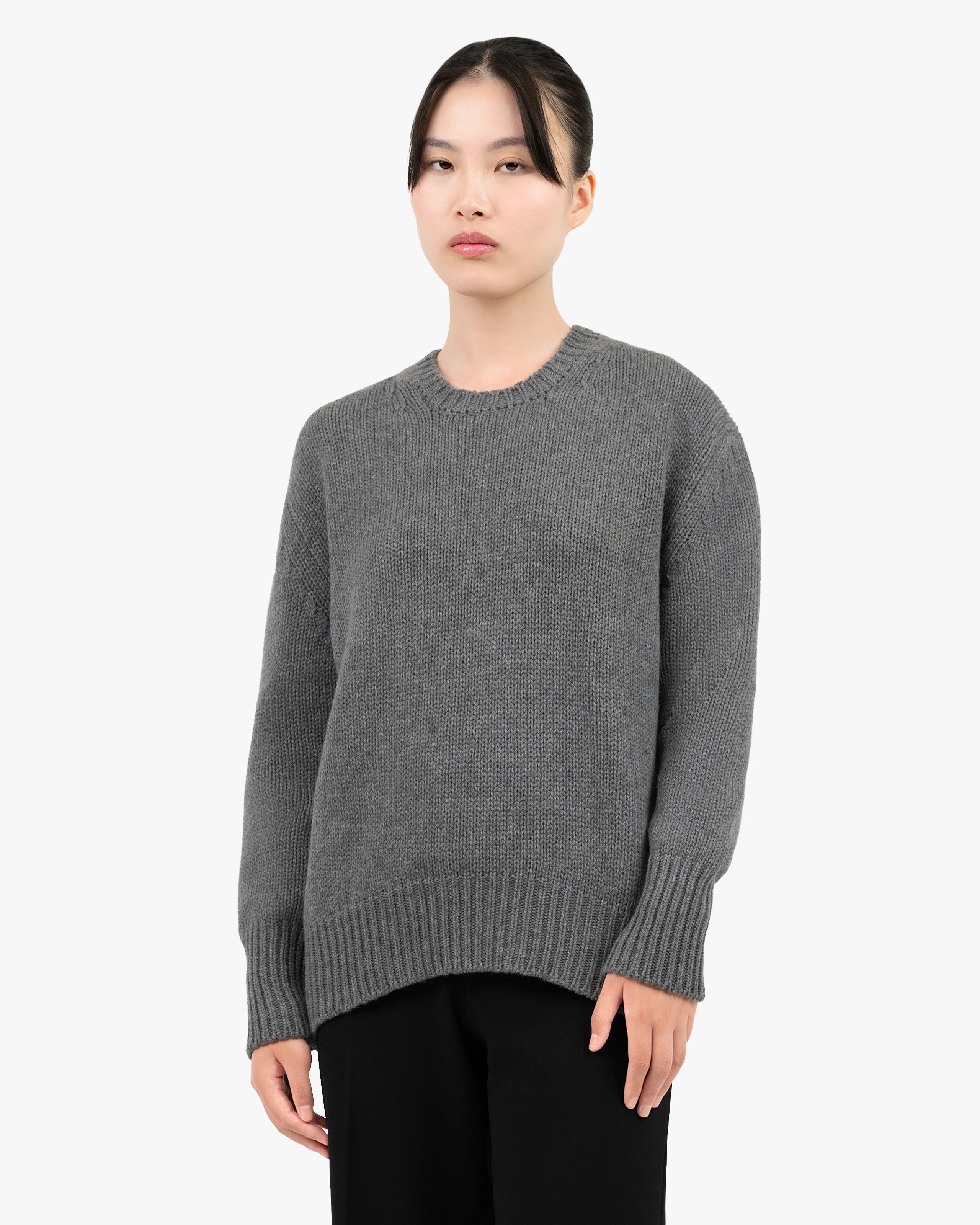 Women's Dalmar Crew Neck Sweater - Medium Grey Merino / Cashmere