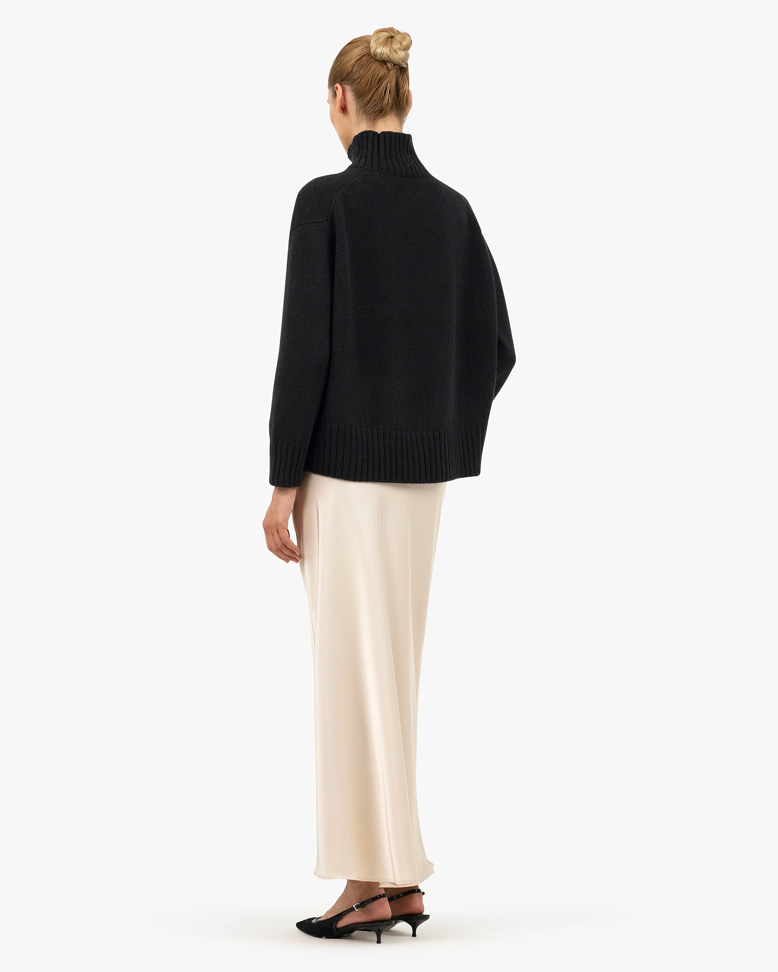 Dolomiti Mock Neck Sweater - Black Cashmere