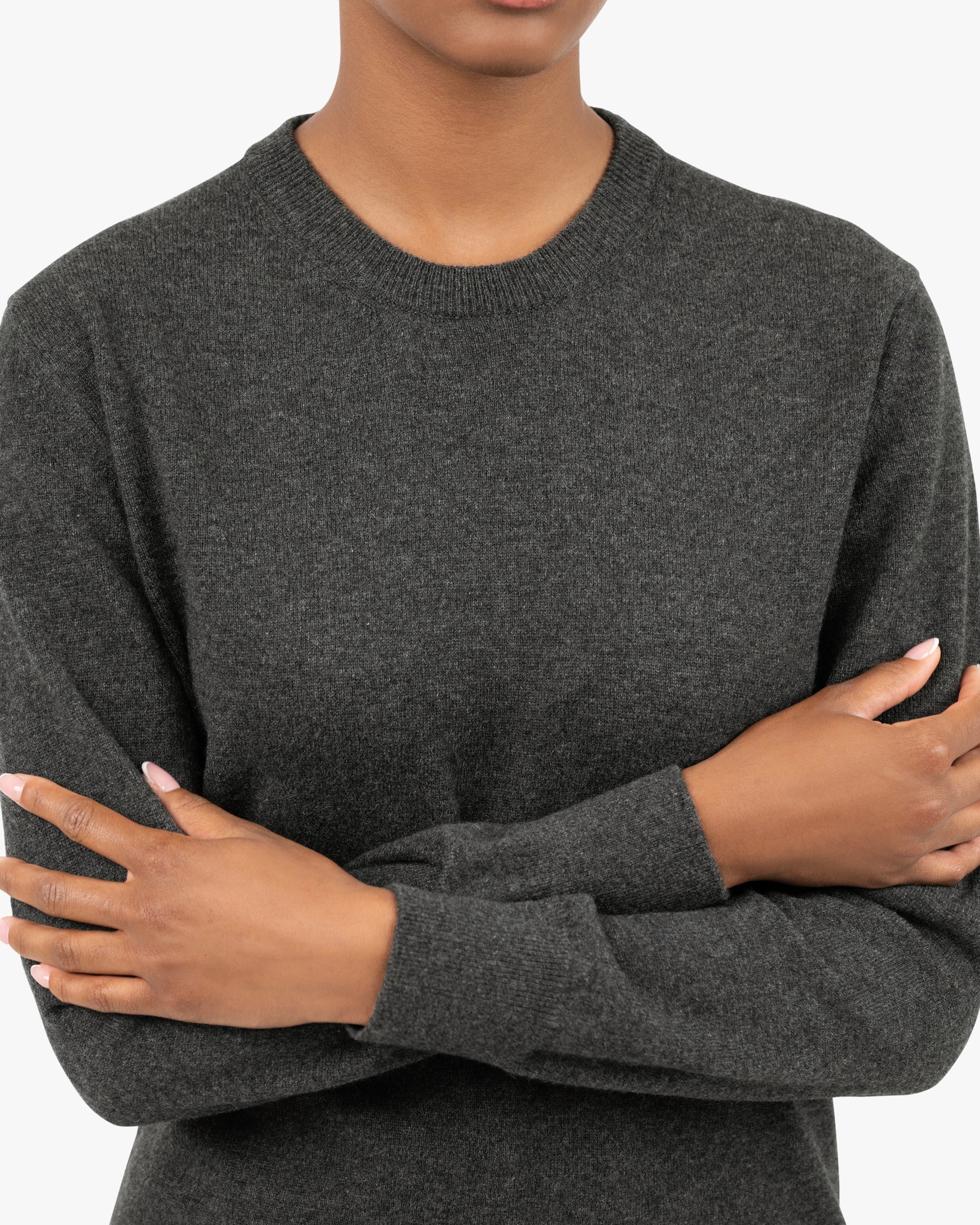 Essential Boyfriend Sweater - Charcoal Cashmere
