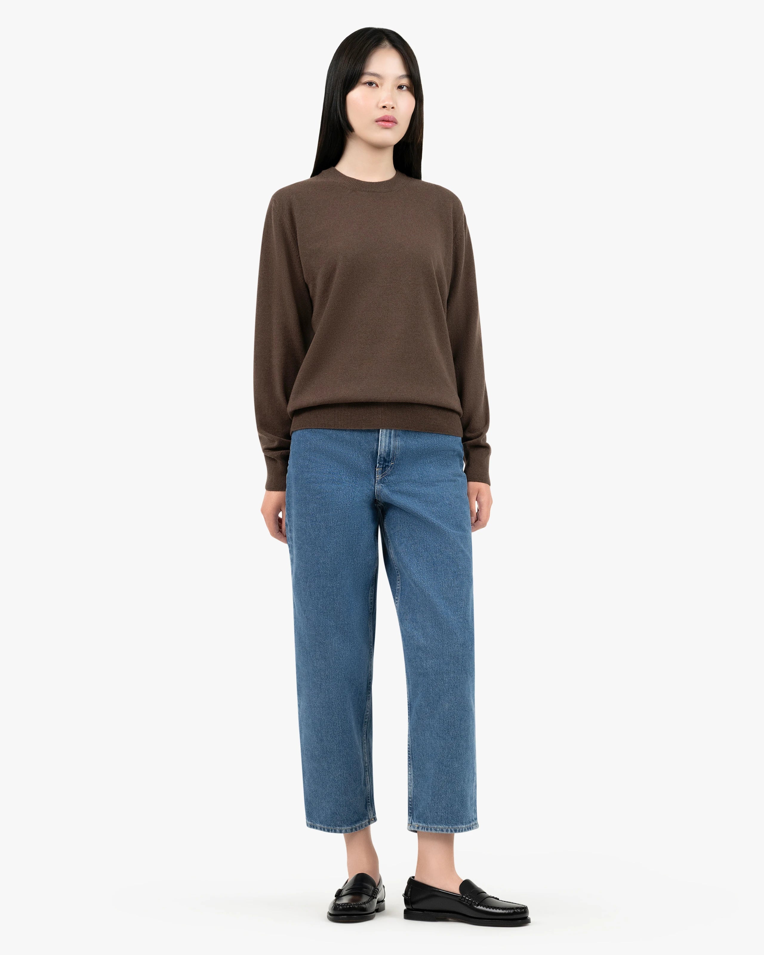 Essential Boyfriend Sweater - Brown Cashmere