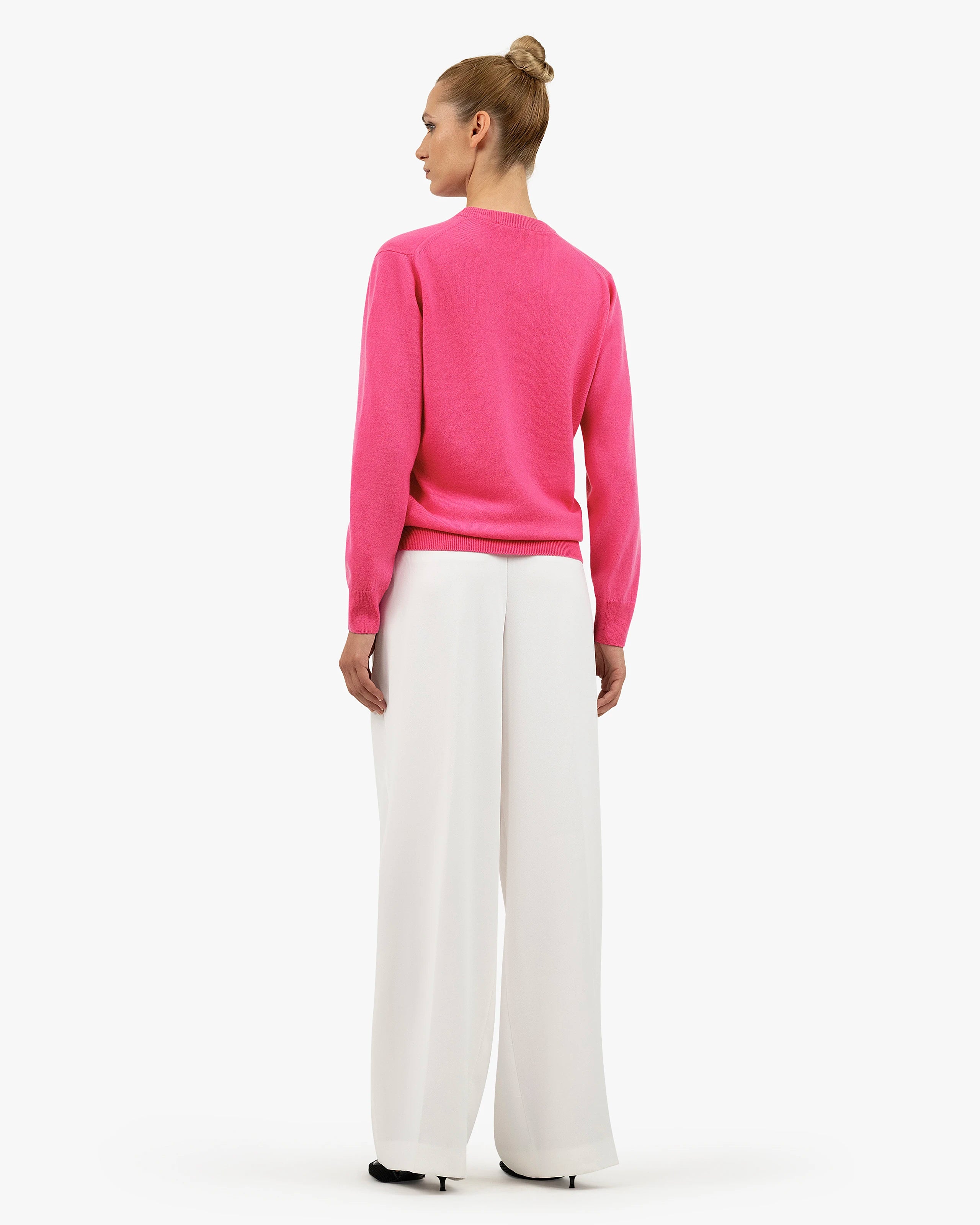 Essential Boyfriend Sweater - Fuchsia Cashmere