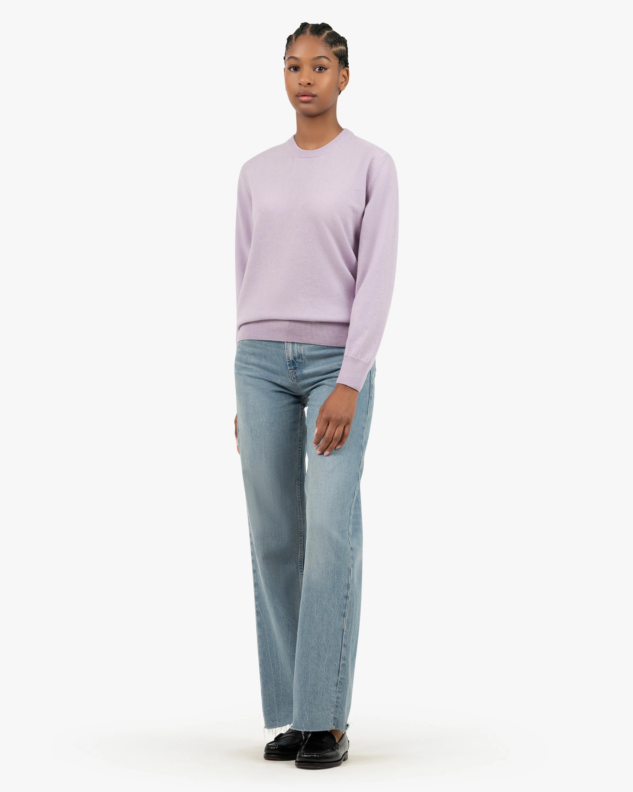 Essential Boyfriend Sweater - Lilac Cashmere