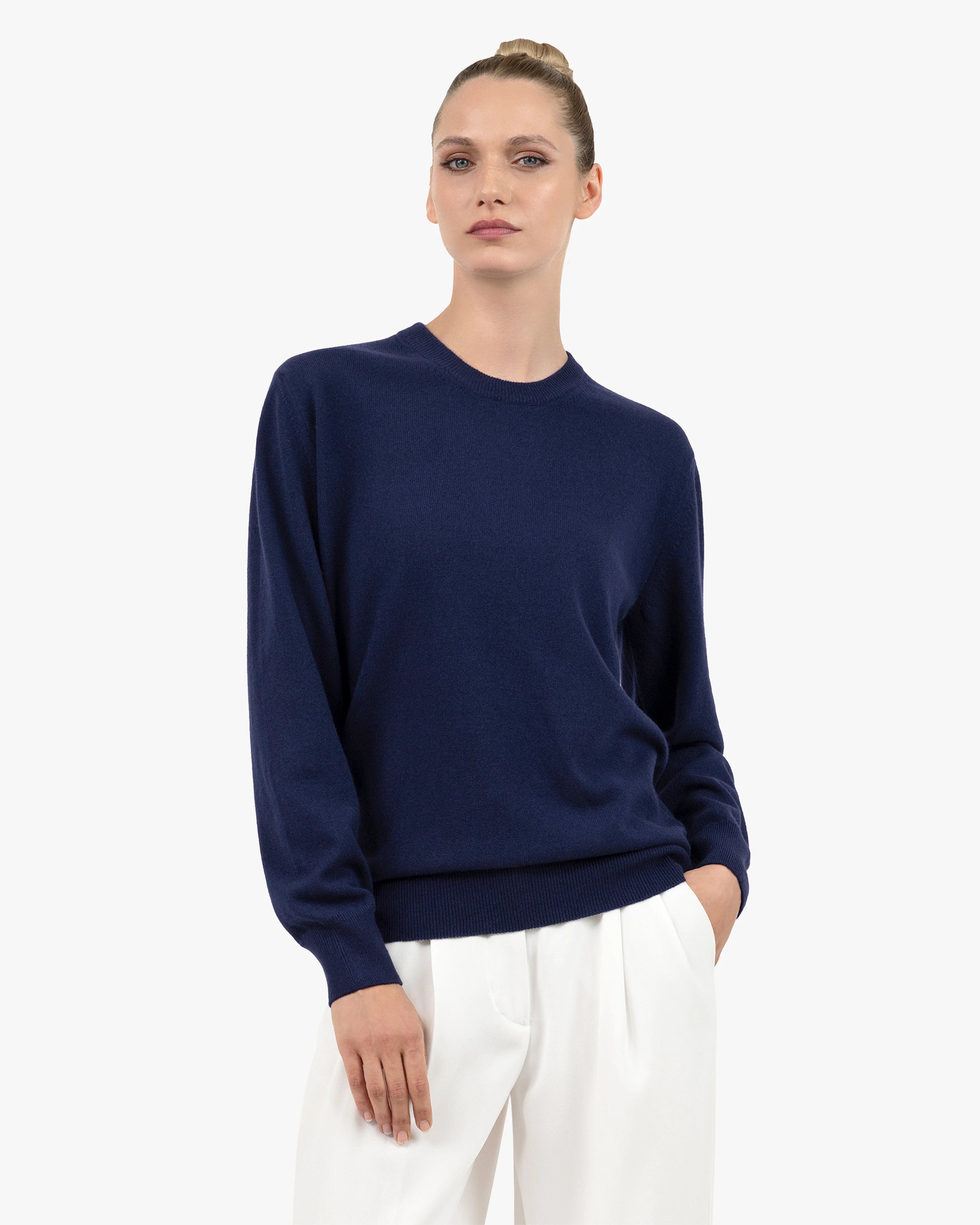 Essential Boyfriend Sweater - Blue Cashmere