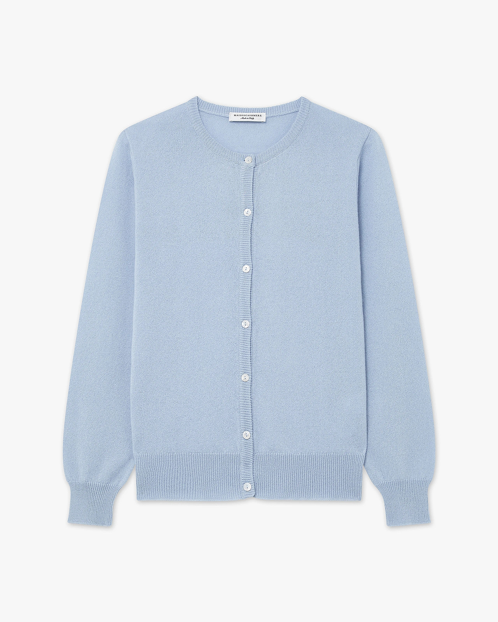 strickjacken aufbewahren Essential Kaschmir Rundhals Cardigan Damen - Hellblau