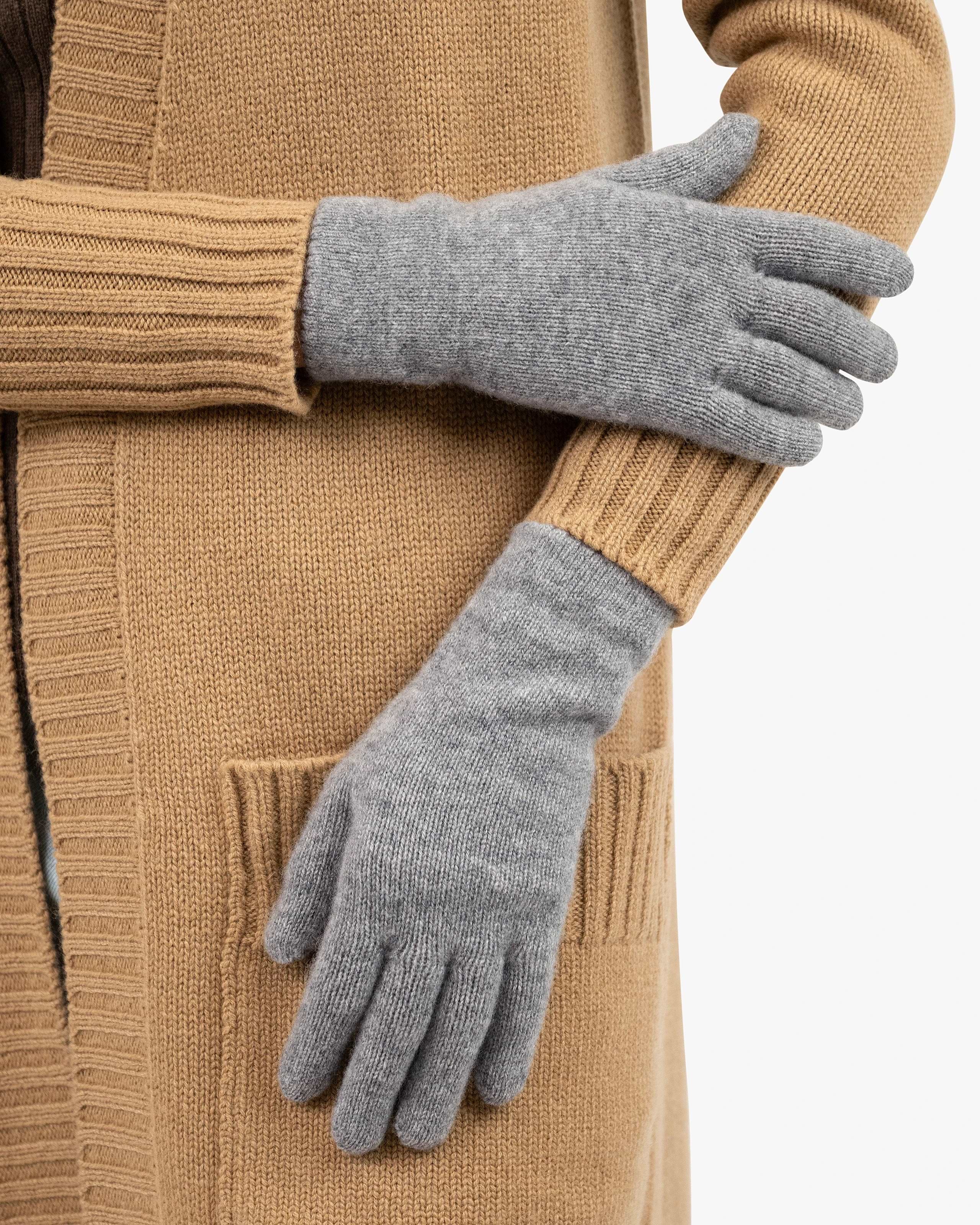 Essential Kaschmir Handschuhe Damen - Mittelgrau