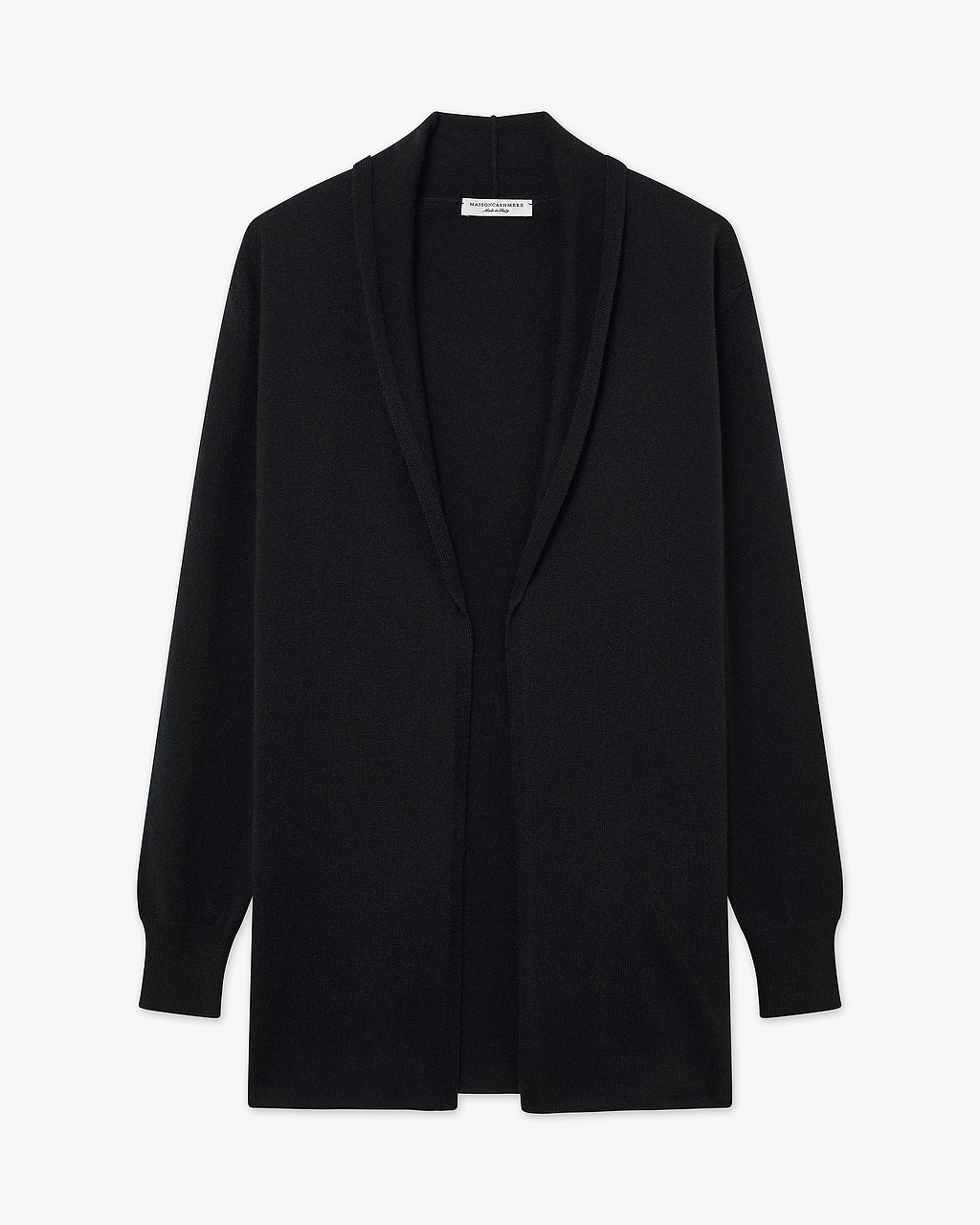 Women's Essential Cashmere Open Cardigan - Black | MaisonCashmere